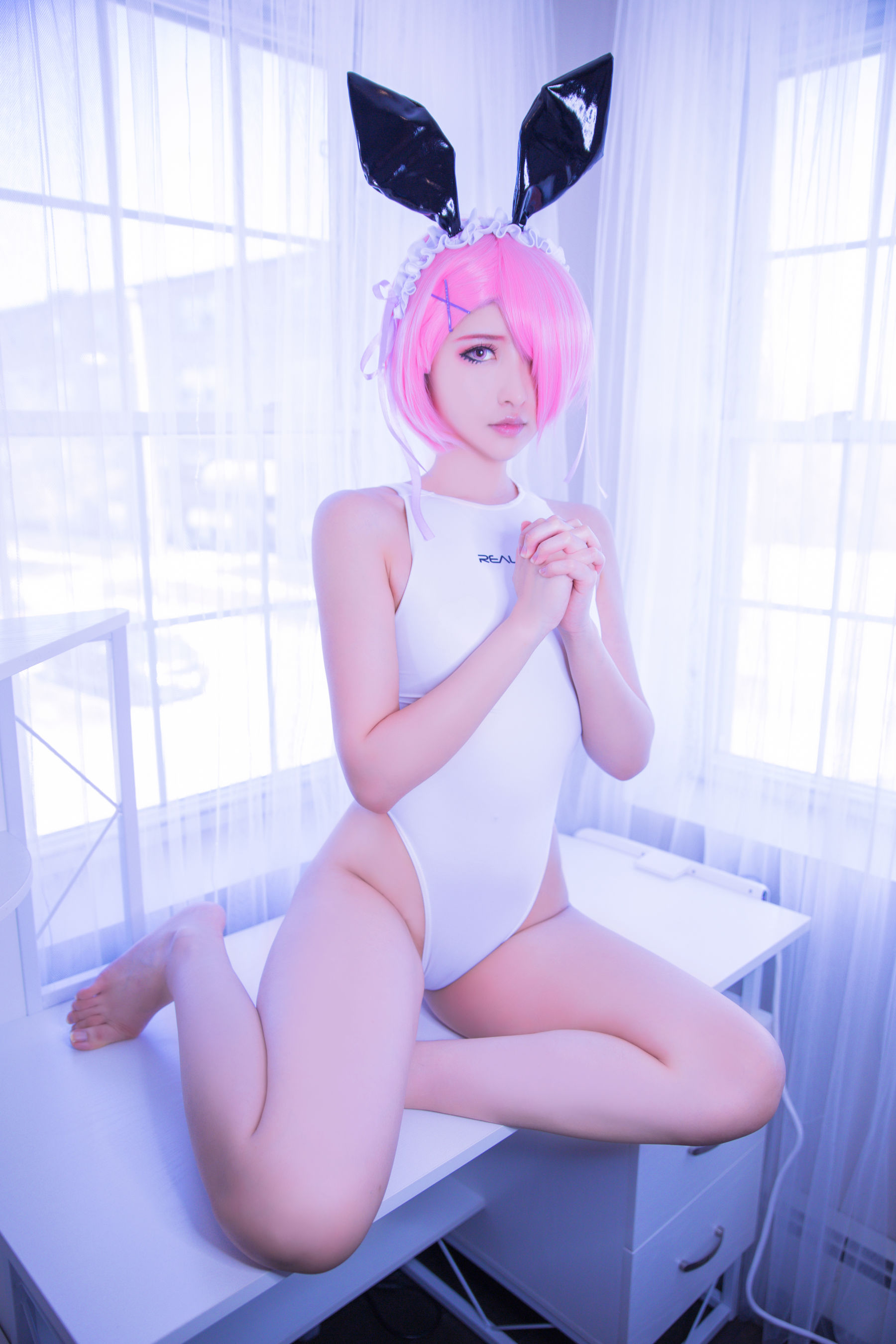 [福利COS] MisswarmJ - Ram Swimming Suit Outfit/(11P)