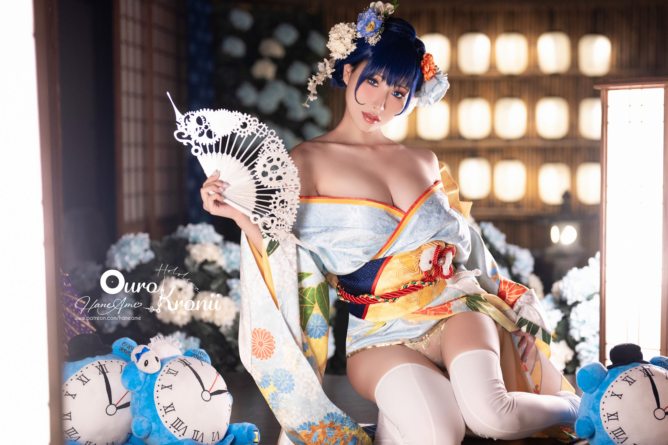 [福利COS] Hane Ame 雨波写真 - Hololive Kronii 時間 Kimono/(26P)