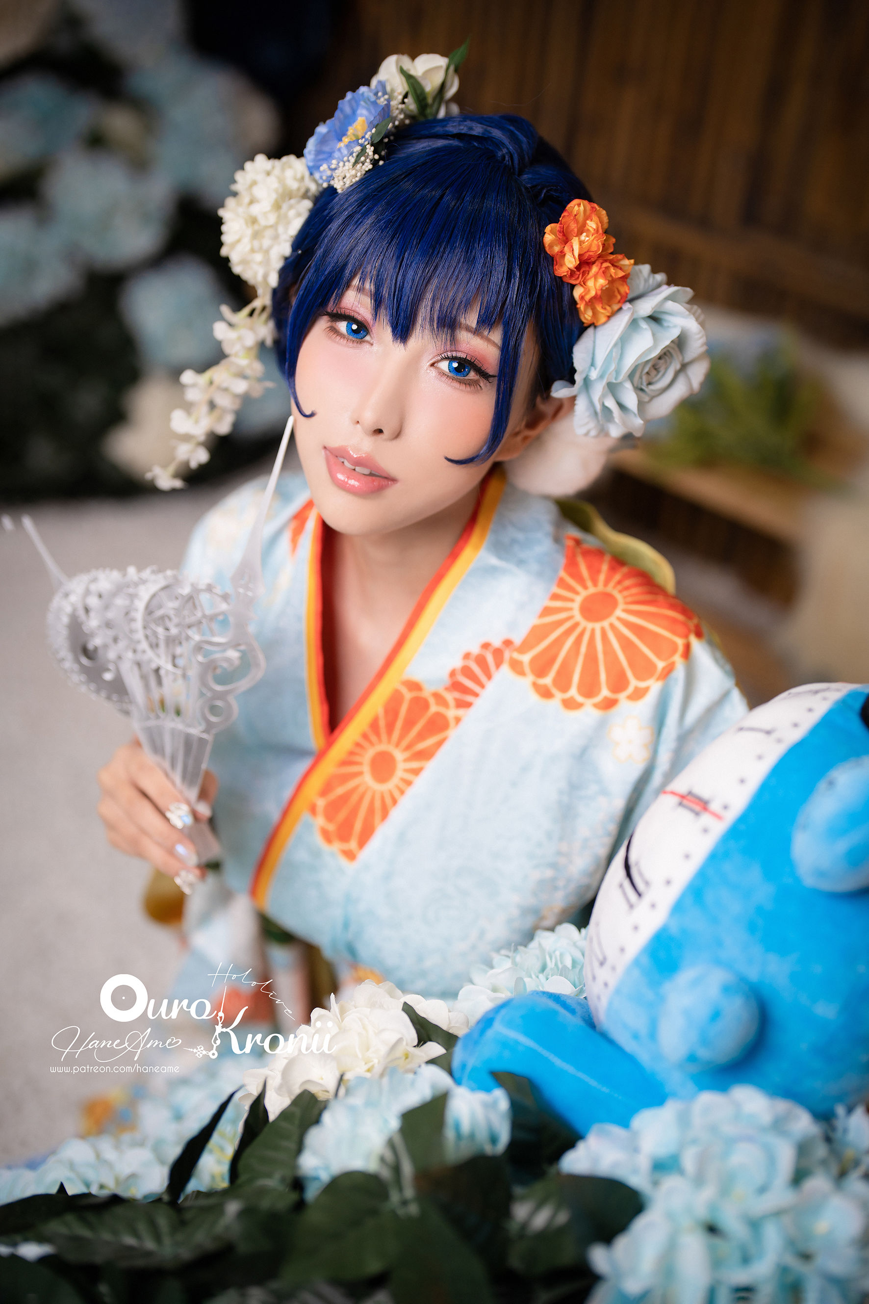 [福利COS] Hane Ame 雨波写真 - Hololive Kronii 時間 Kimono/(26P)