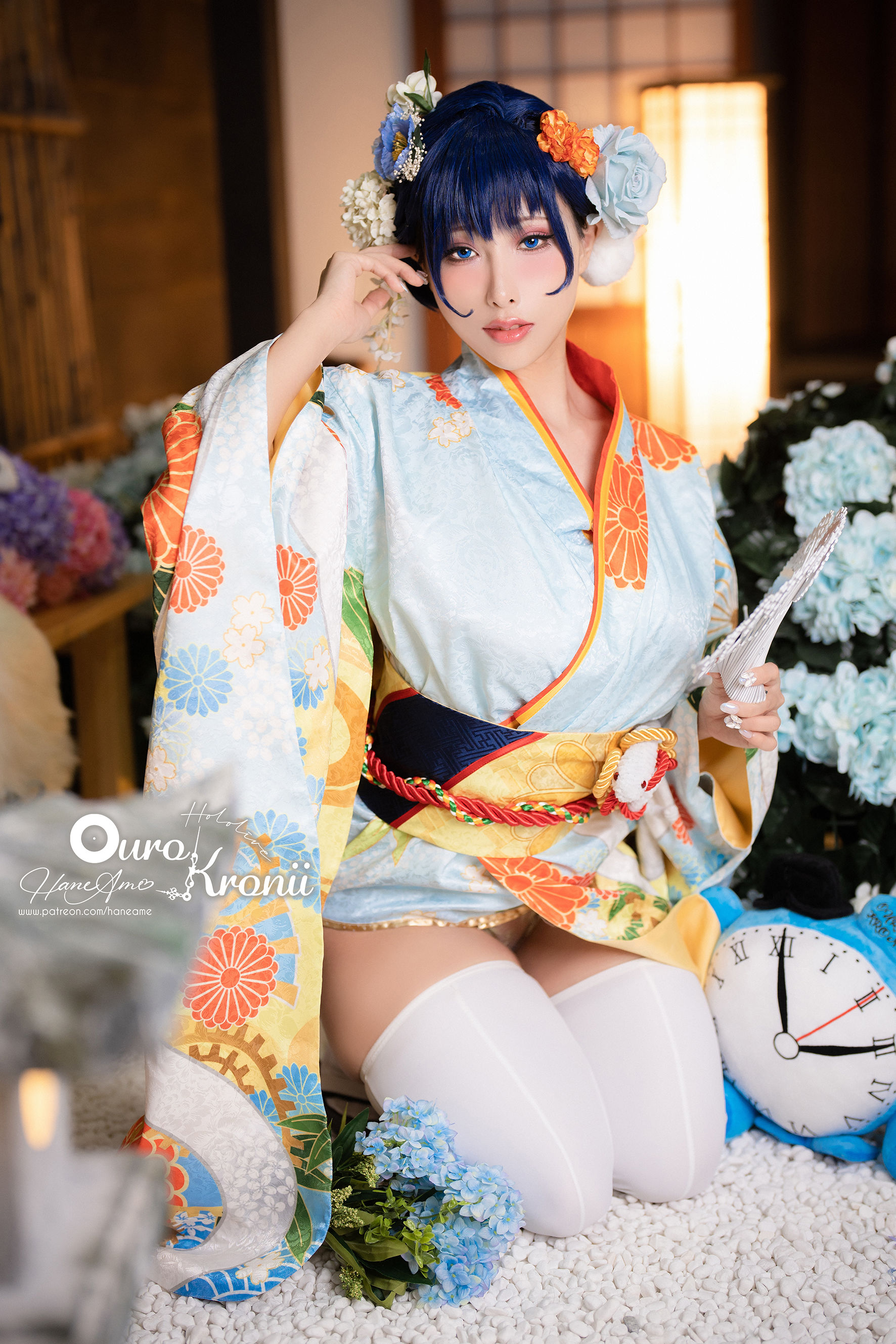 [福利COS] Hane Ame 雨波写真 - Hololive Kronii 時間 Kimono/(26P)