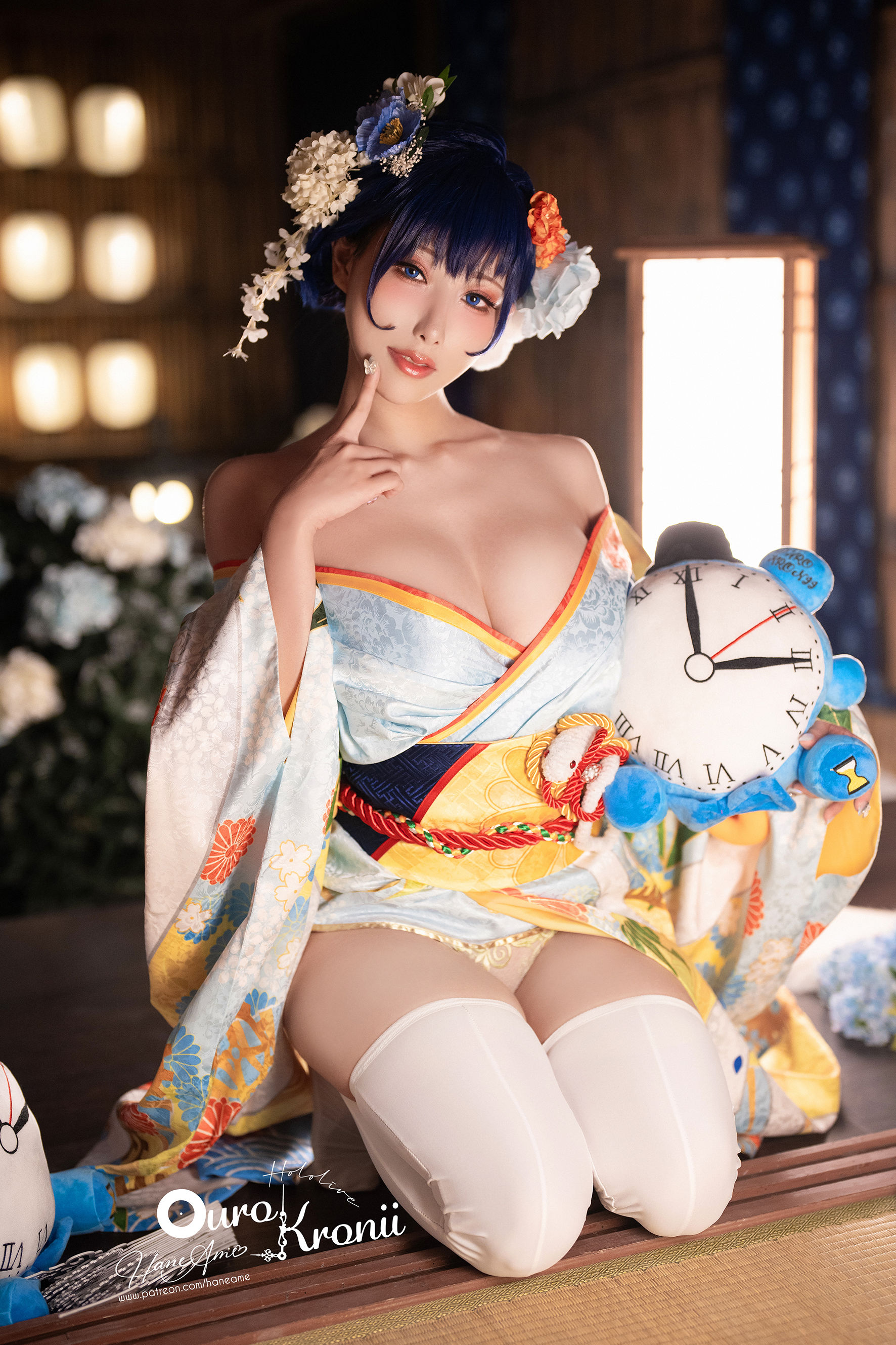 [福利COS] Hane Ame 雨波写真 - Hololive Kronii 時間 Kimono/(26P)