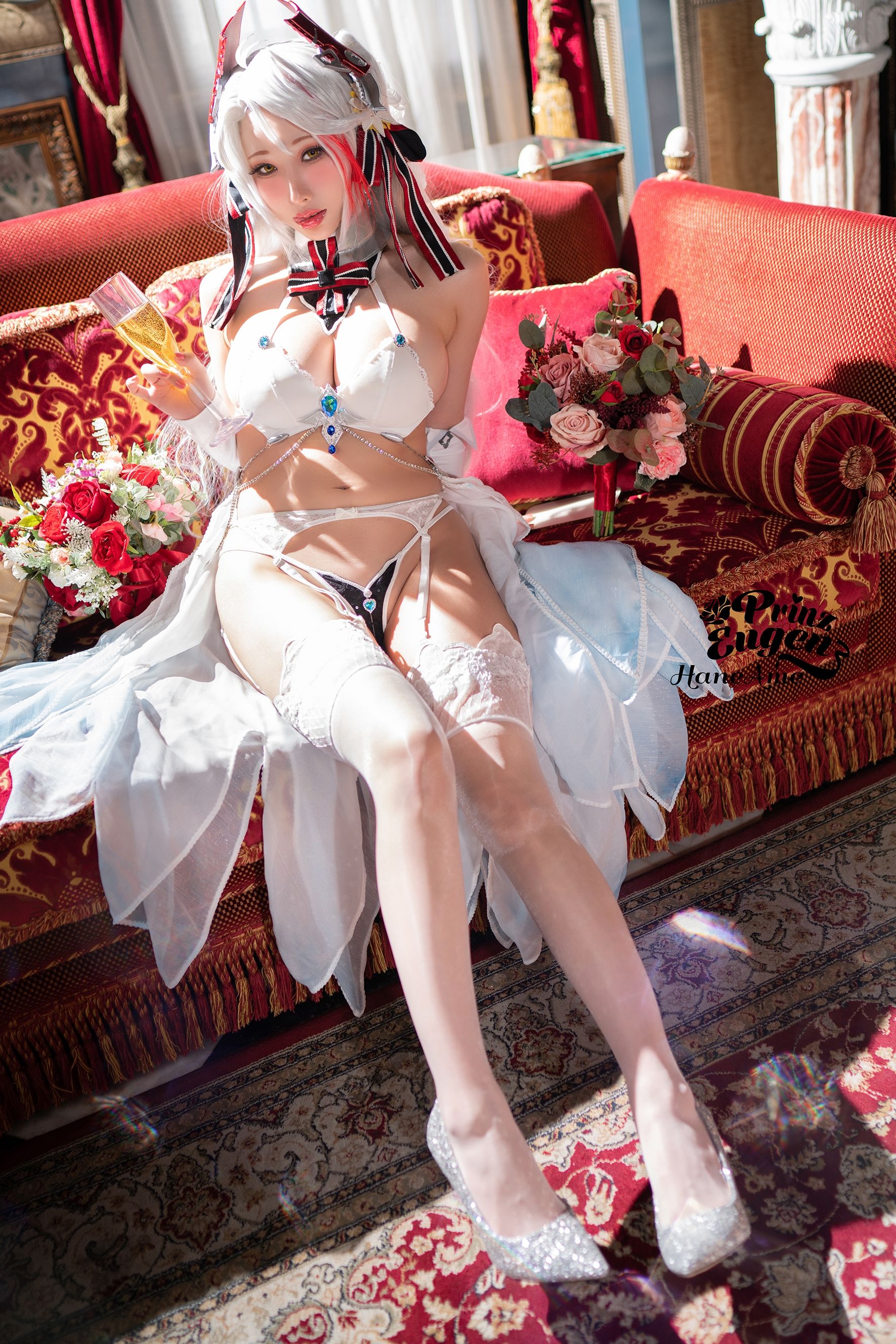 [福利COS] Hane Ame 雨波写真 - 欧根亲王 婚纱/(27P)