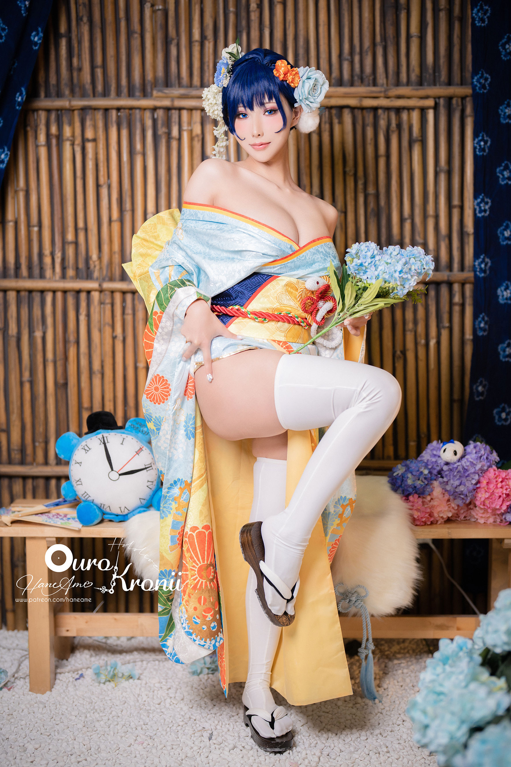 [福利COS] Hane Ame 雨波写真 - Hololive Kronii 時間 Kimono/(26P)