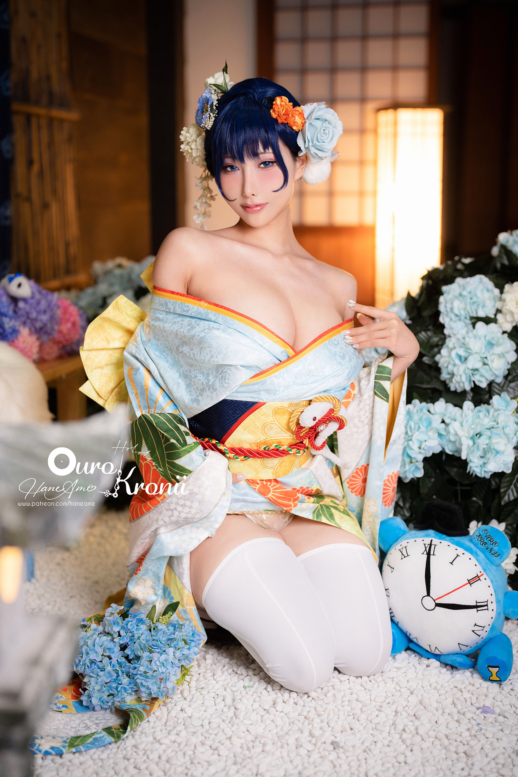 [福利COS] Hane Ame 雨波写真 - Hololive Kronii 時間 Kimono/(26P)