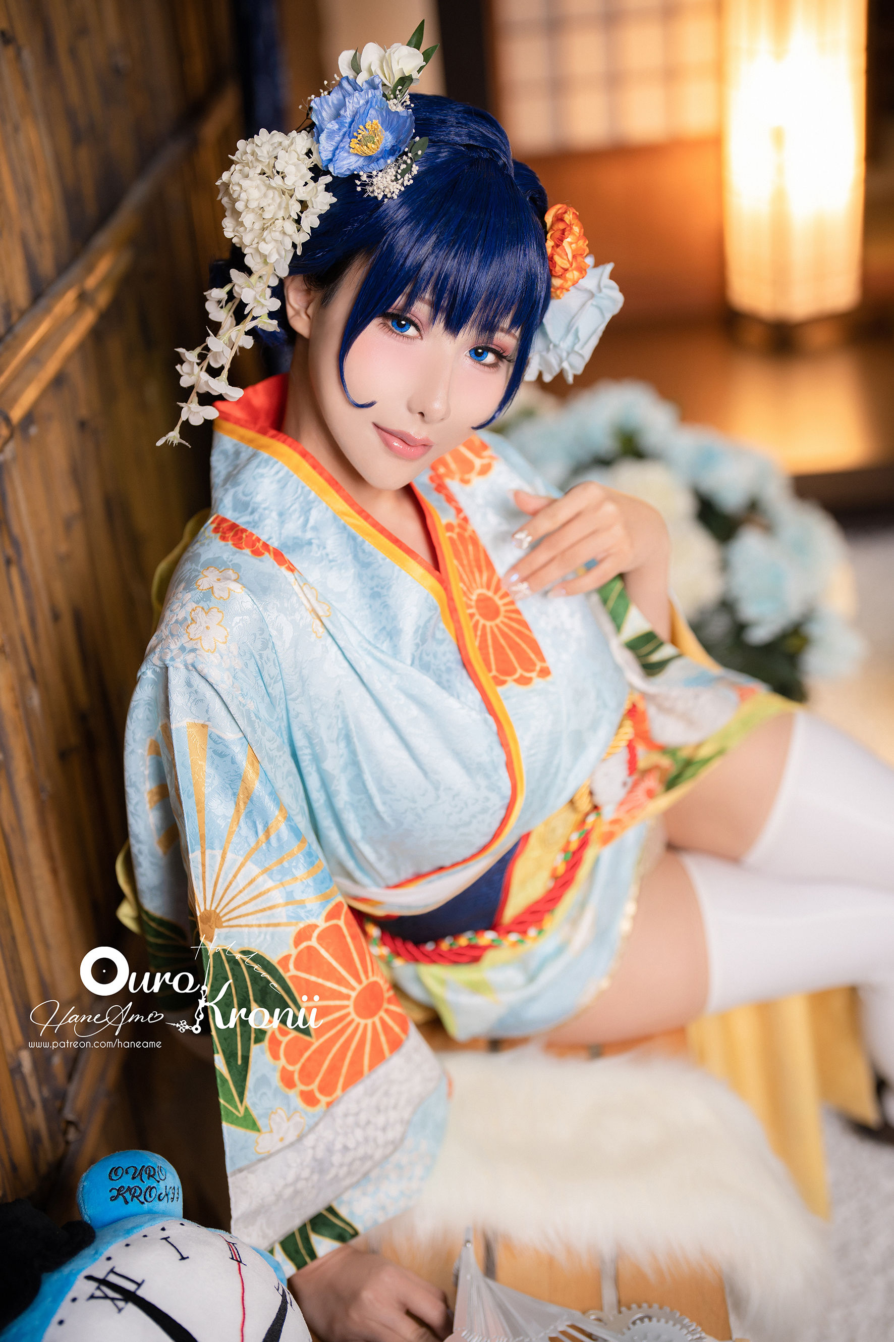 [福利COS] Hane Ame 雨波写真 - Hololive Kronii 時間 Kimono/(26P)