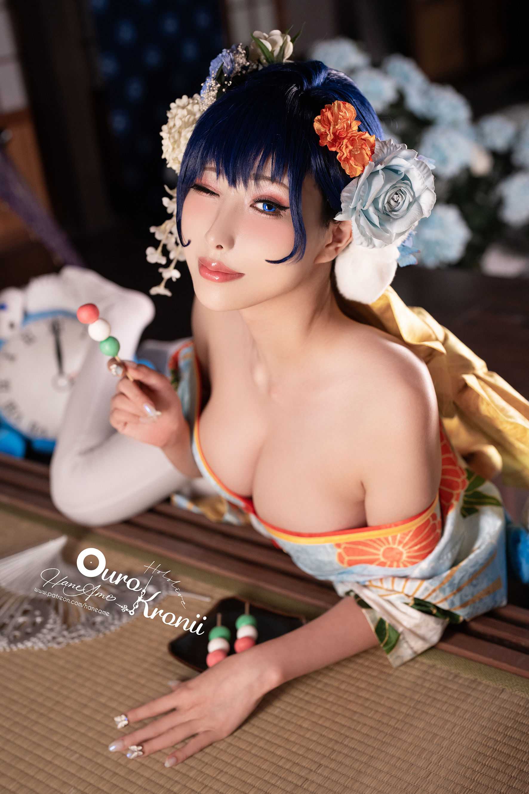 [福利COS] Hane Ame 雨波写真 - Hololive Kronii 時間 Kimono/(26P)