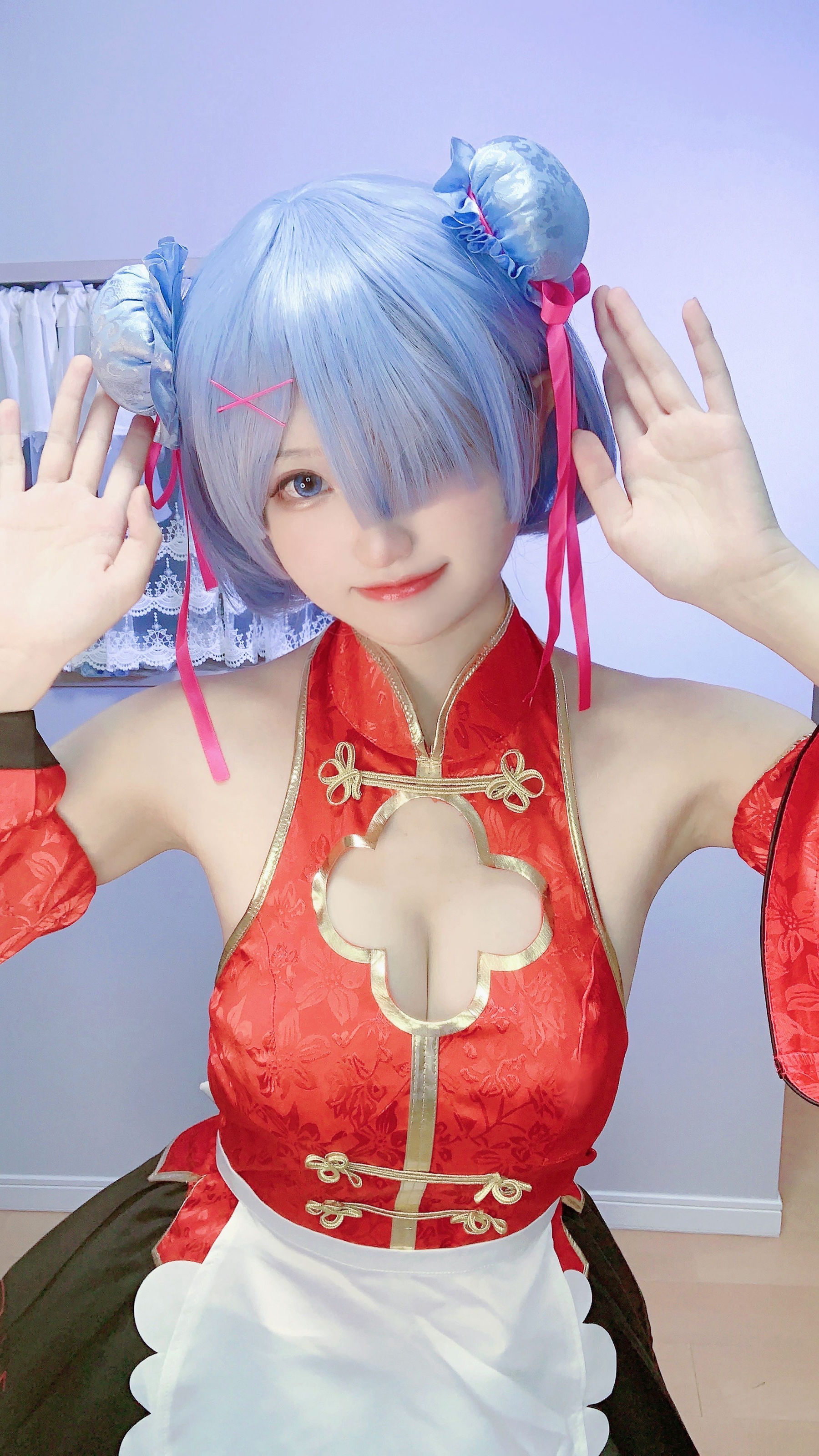 [福利COS] 千阳(ちよ) - 蕾姆旗袍/(13P)