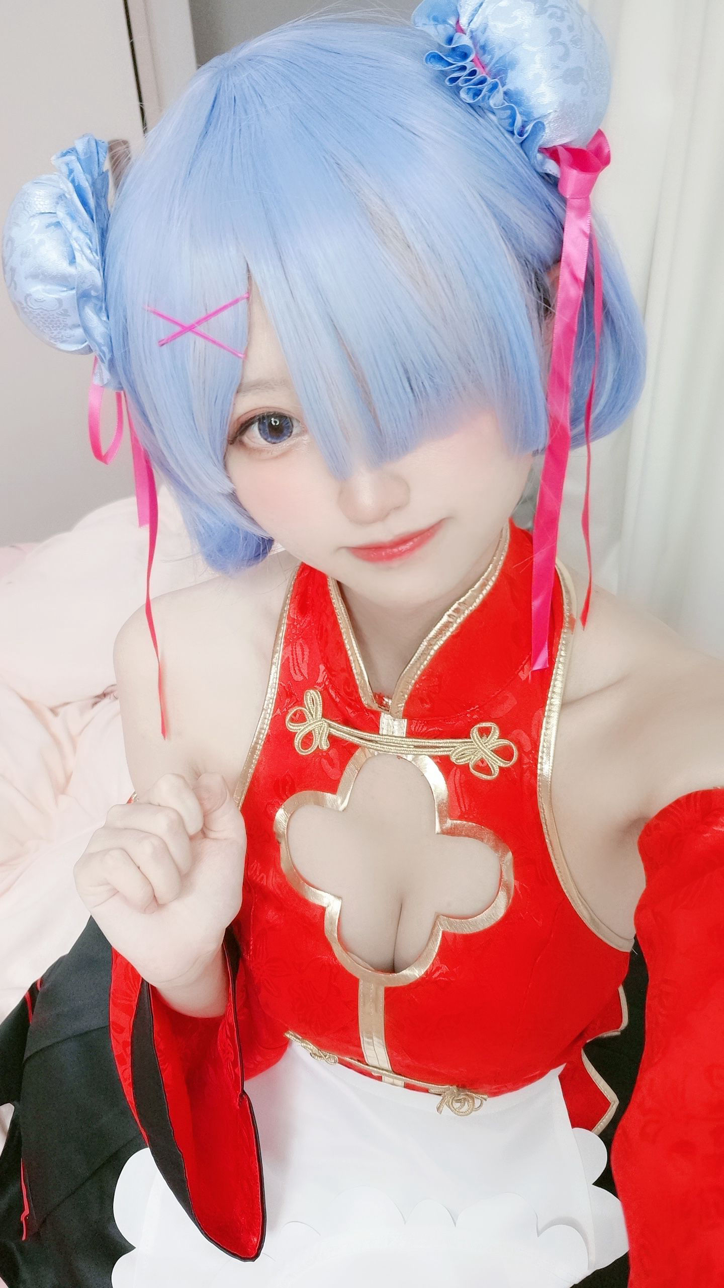 [福利COS] 千阳(ちよ) - 蕾姆旗袍/(13P)