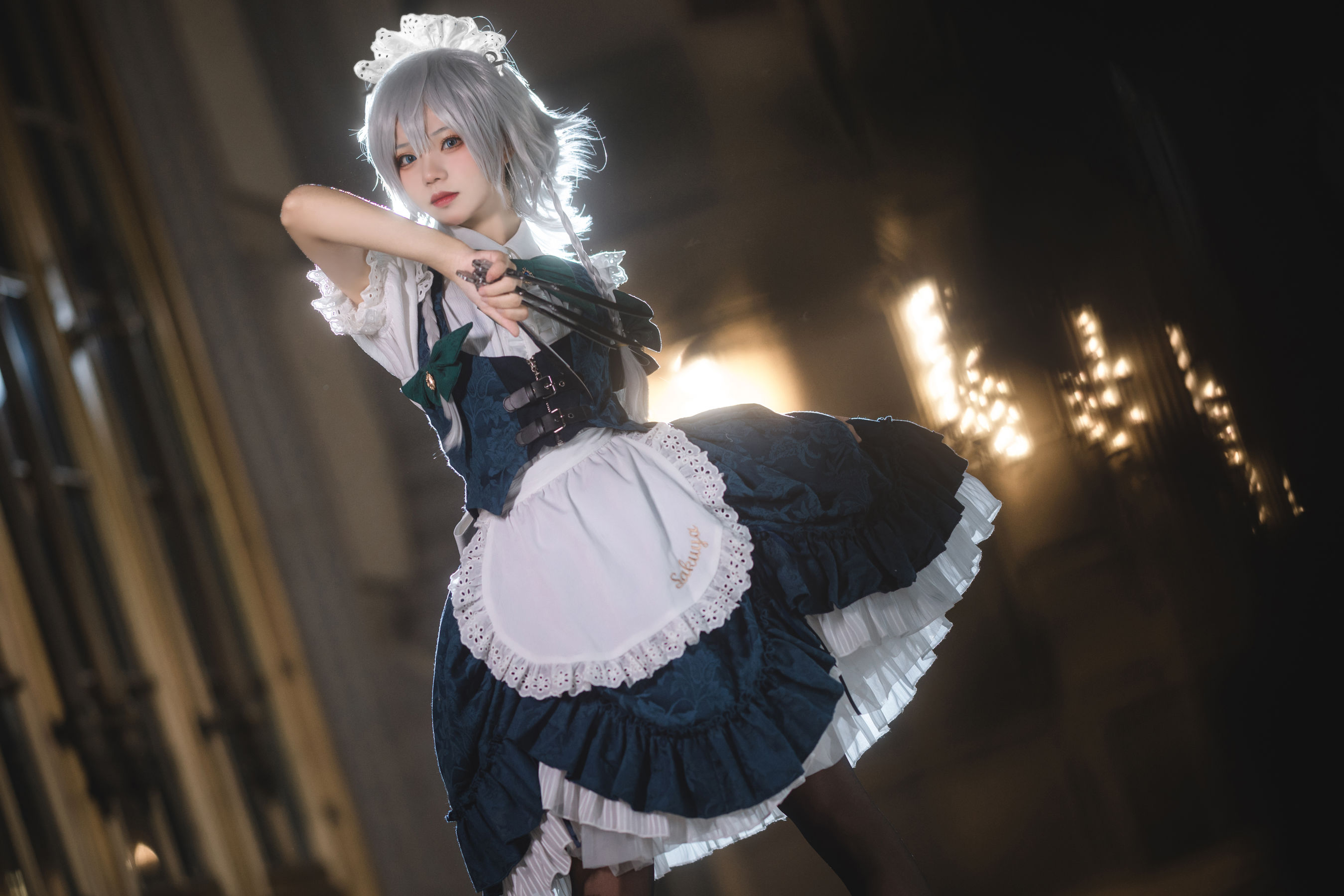 [福利COS] 花柒Hana - 星雨咲夜女仆/(9P)