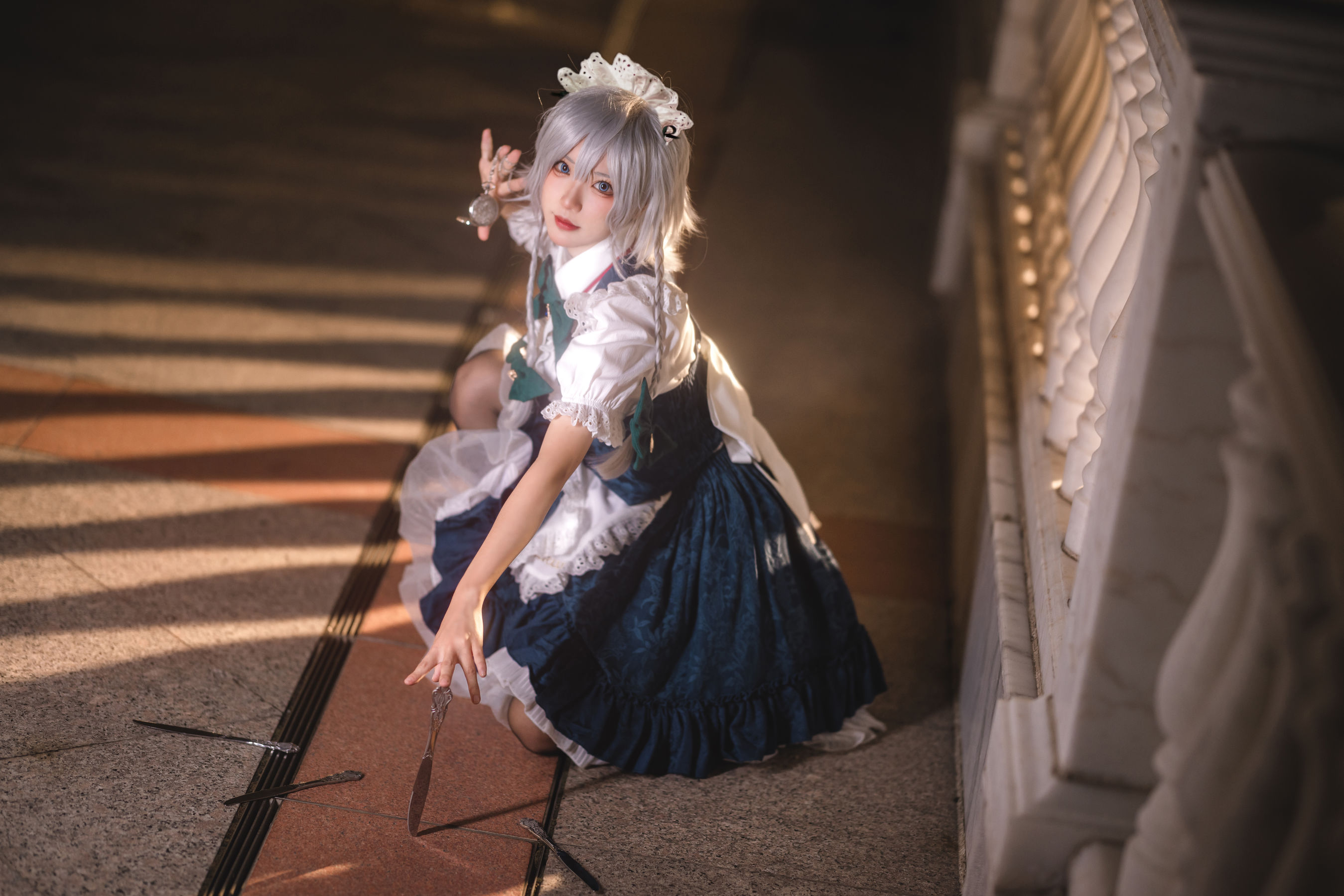 [福利COS] 花柒Hana - 星雨咲夜女仆/(9P)