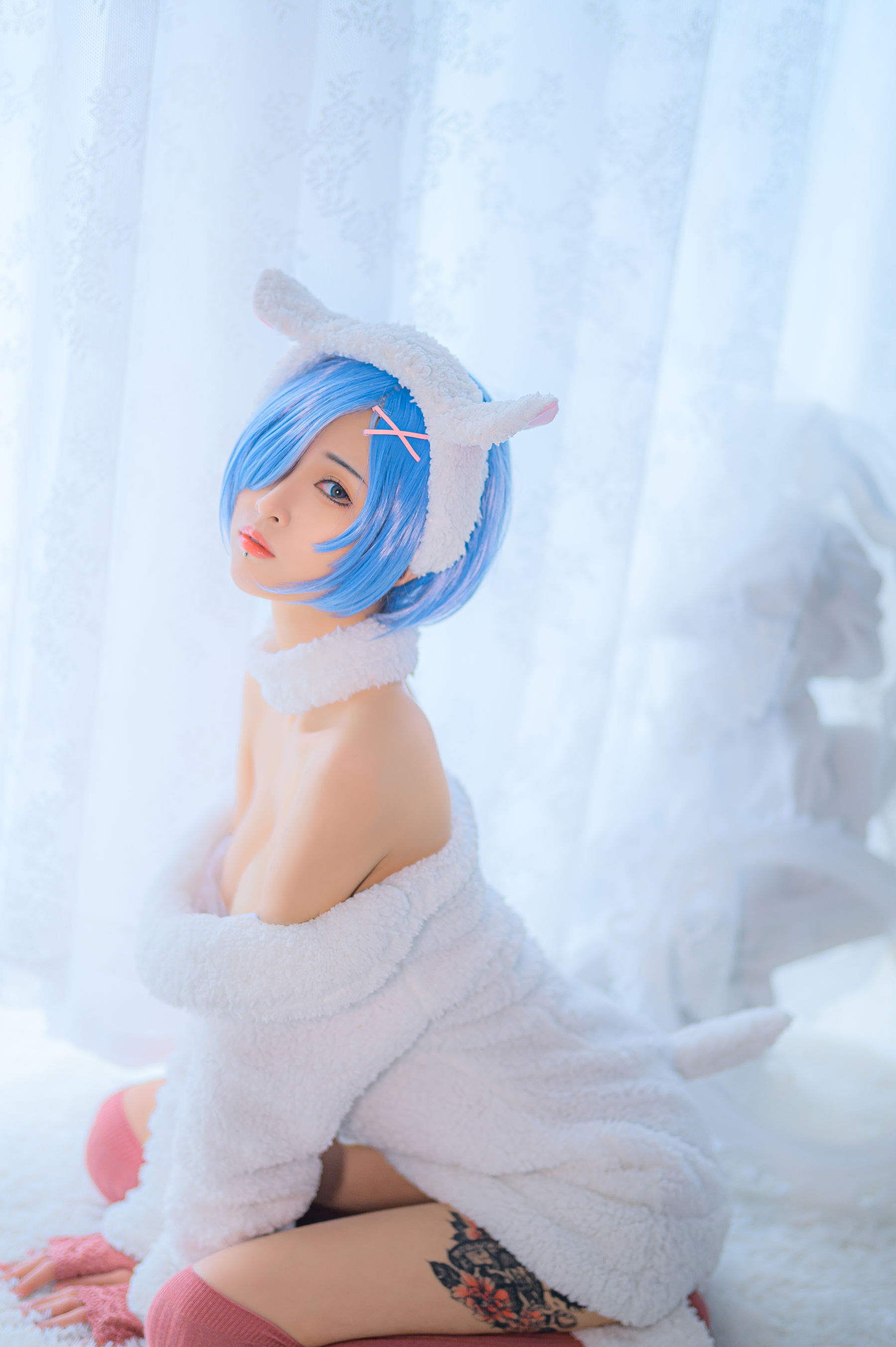 [福利COS] 妹抖青写真 - 蕾姆绵羊/(10P)