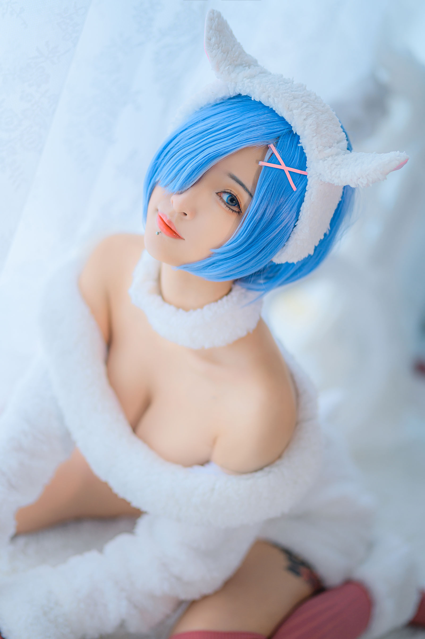 [福利COS] 妹抖青写真 - 蕾姆绵羊/(10P)