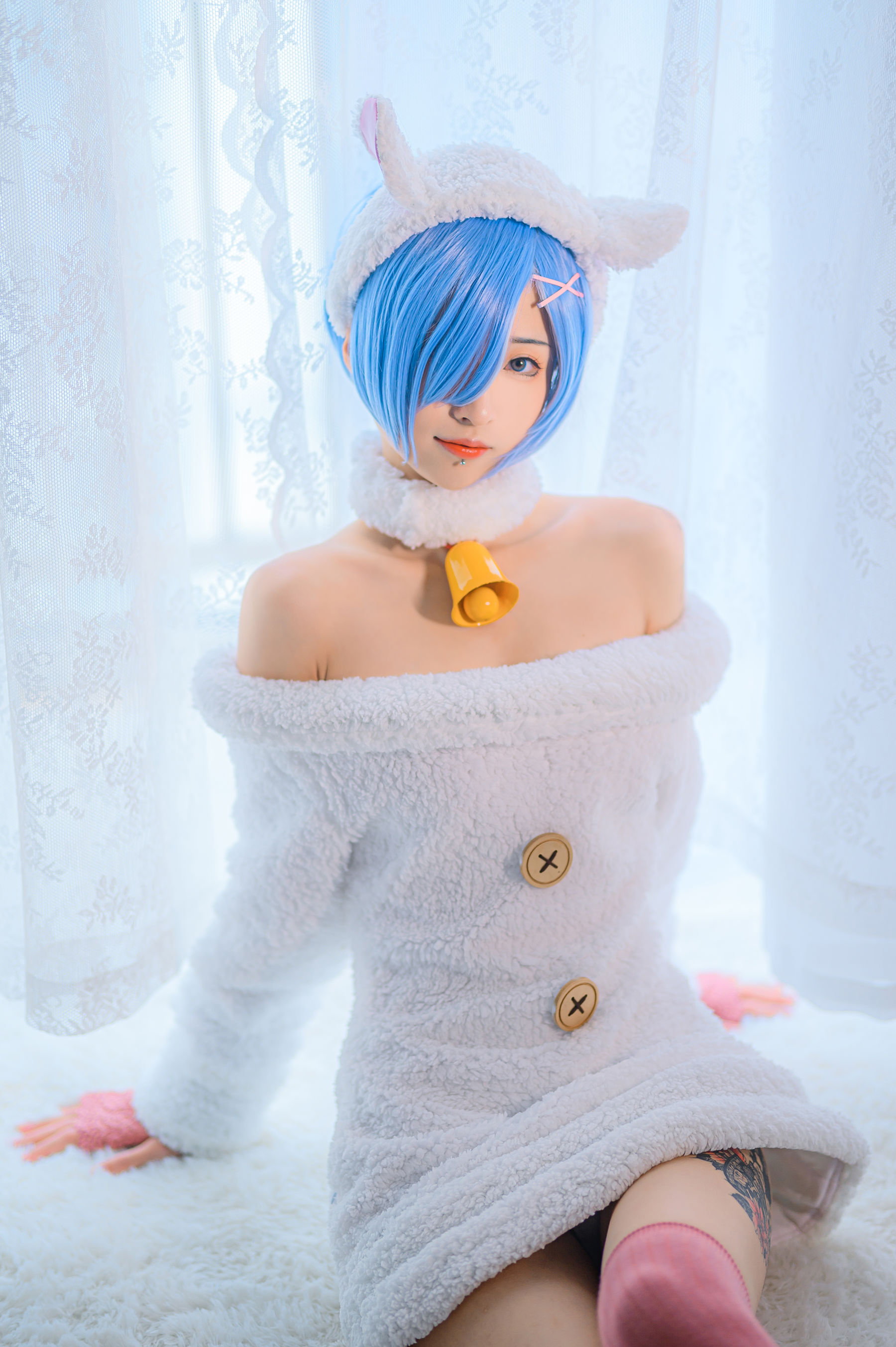 [福利COS] 妹抖青写真 - 蕾姆绵羊/(10P)