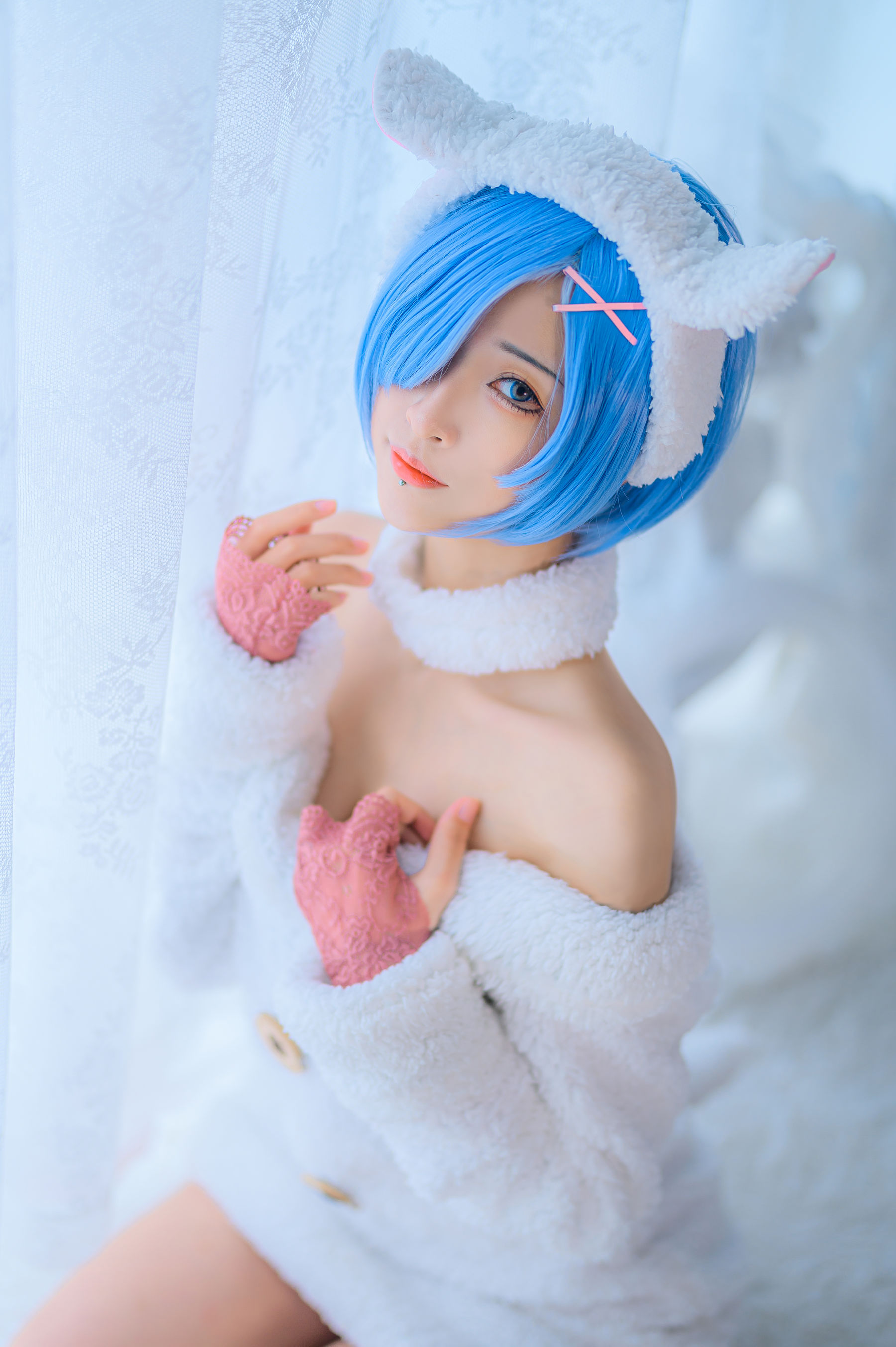 [福利COS] 妹抖青写真 - 蕾姆绵羊/(10P)