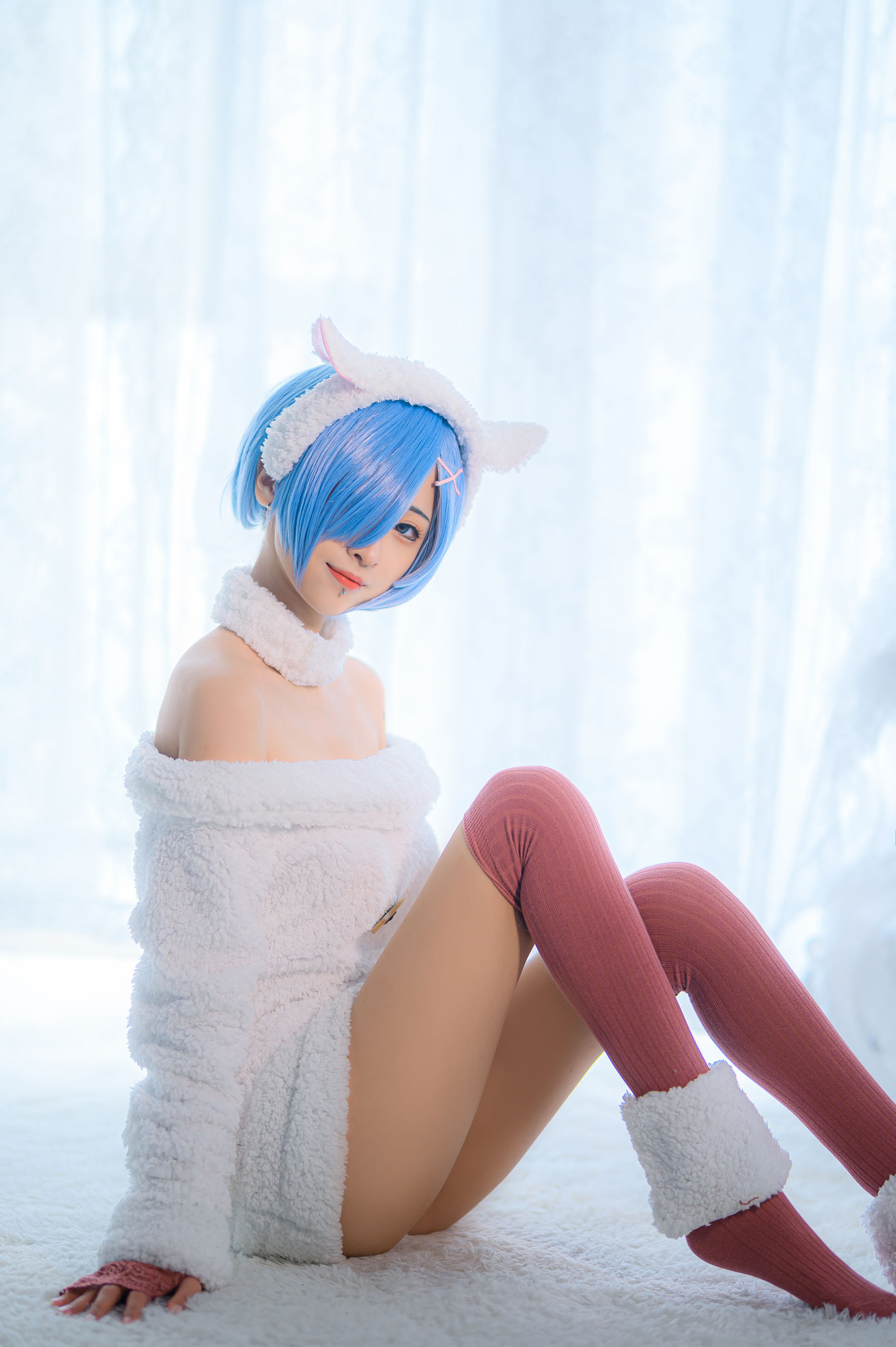 [福利COS] 妹抖青写真 - 蕾姆绵羊/(10P)