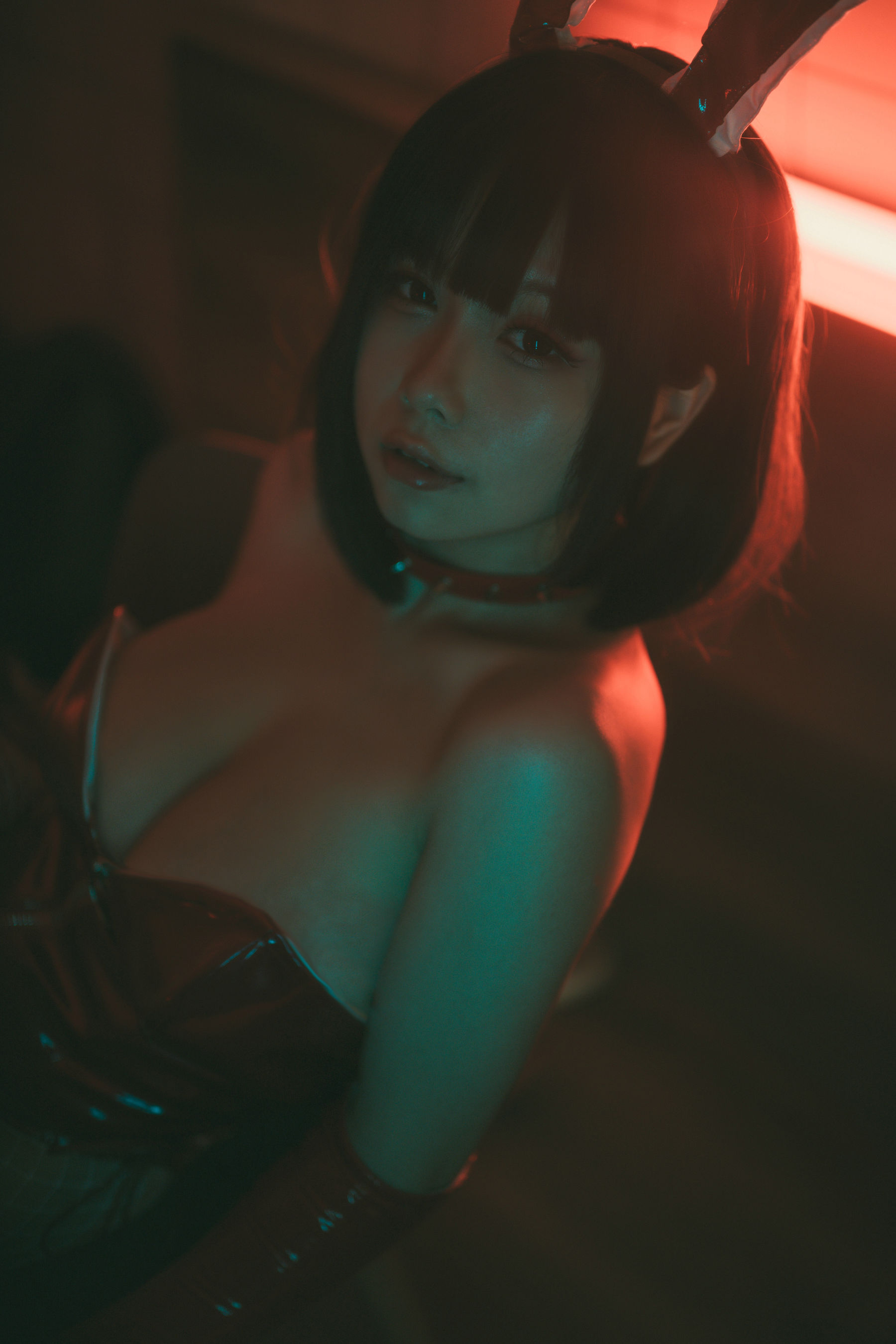 [福利COS] 末夜787 - 红色兔女郎/(34P)