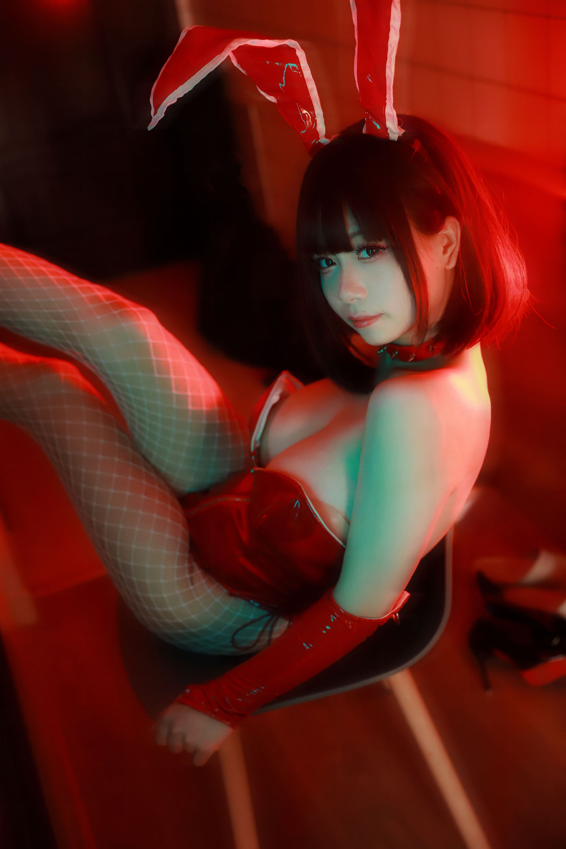 [福利COS] 末夜787 - 红色兔女郎/(34P)