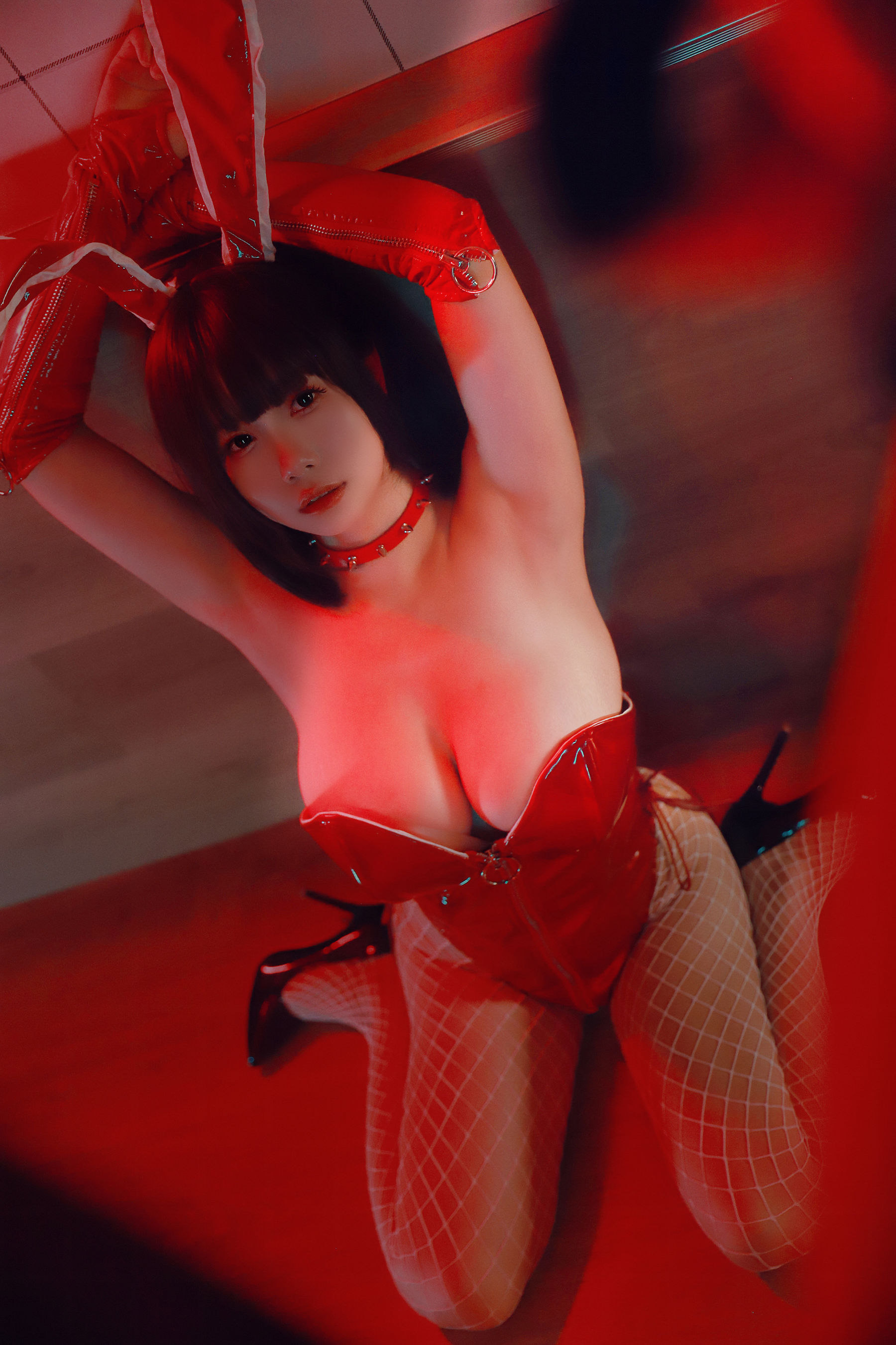 [福利COS] 末夜787 - 红色兔女郎/(34P)