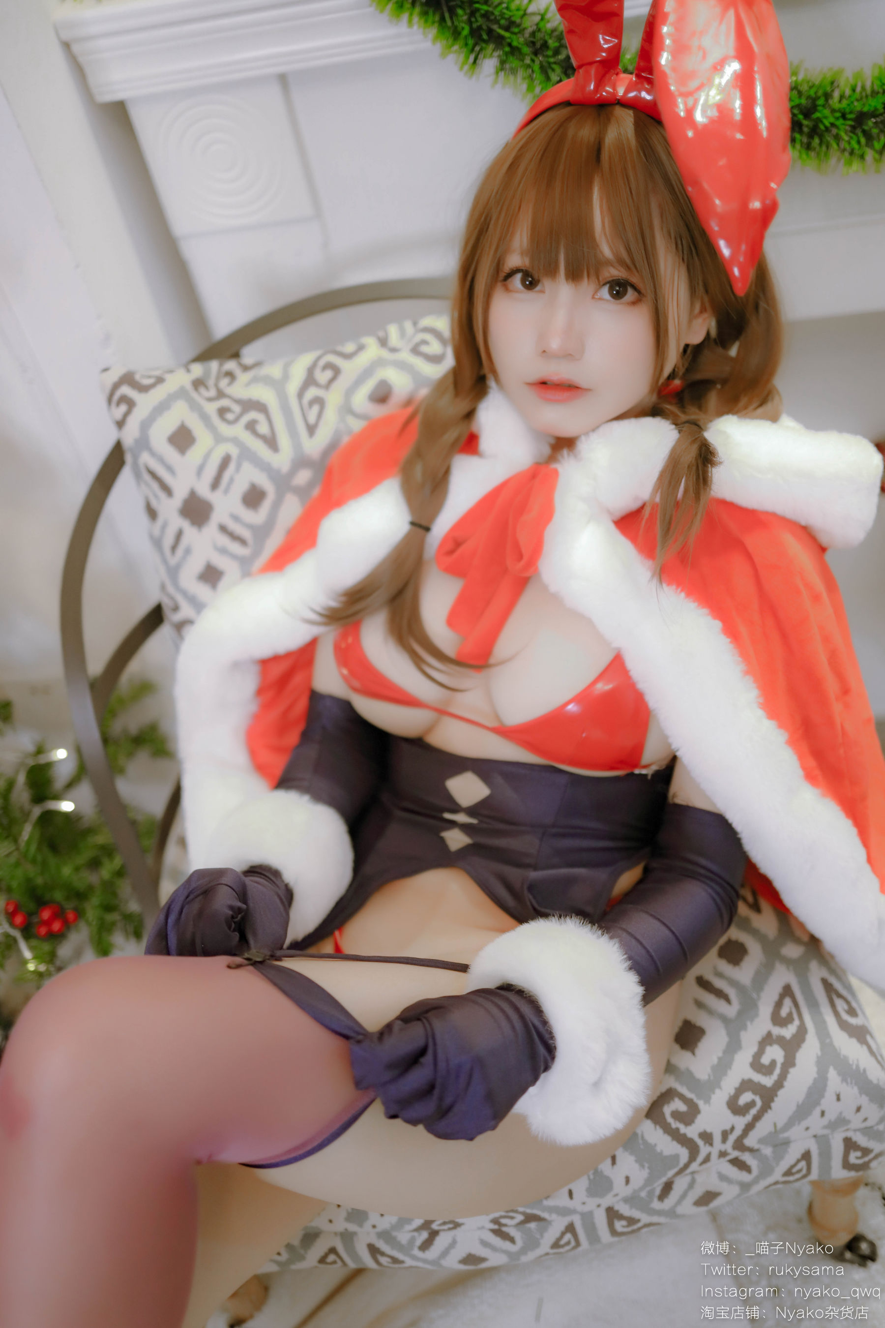 [福利COS] 萌妹子Nyako喵子 - Christmas Bunny/(155P)