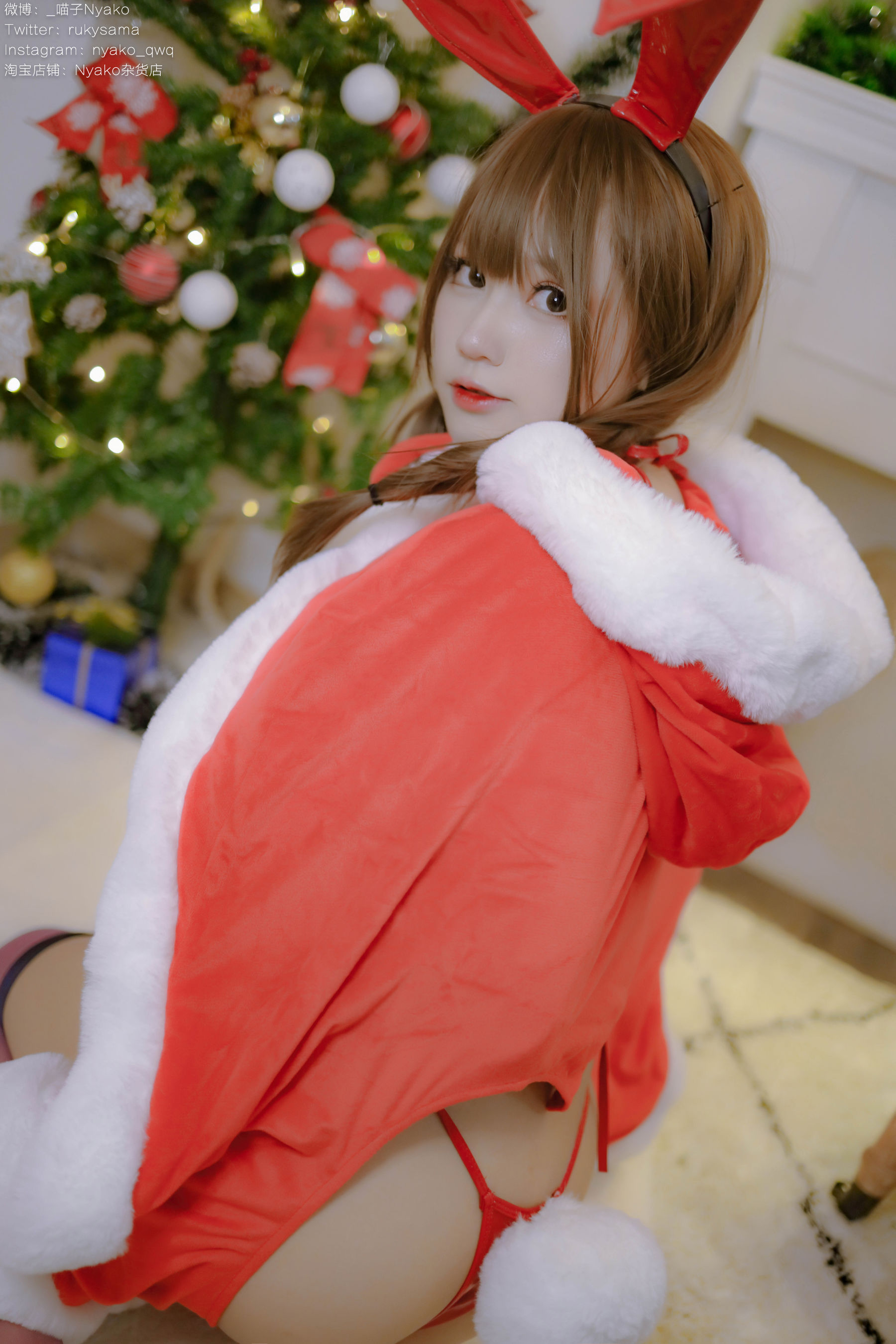 [福利COS] 萌妹子Nyako喵子 - Christmas Bunny/(155P)
