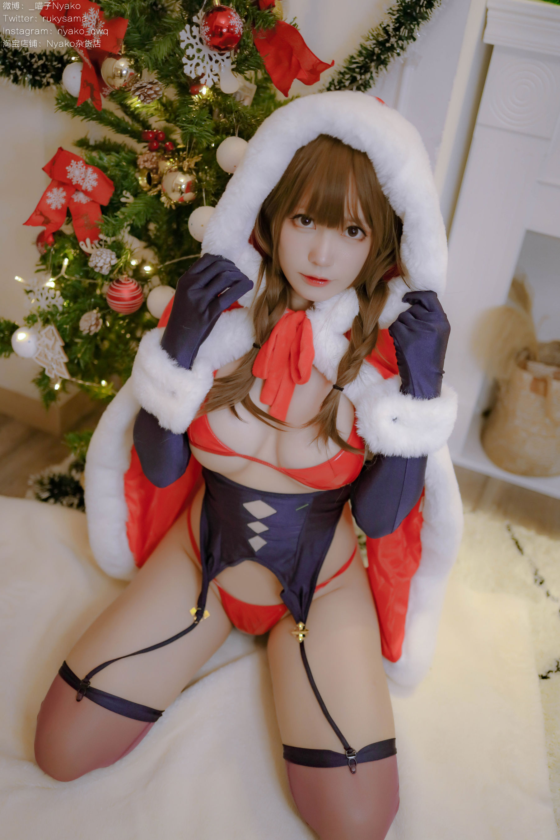 [福利COS] 萌妹子Nyako喵子 - Christmas Bunny/(155P)