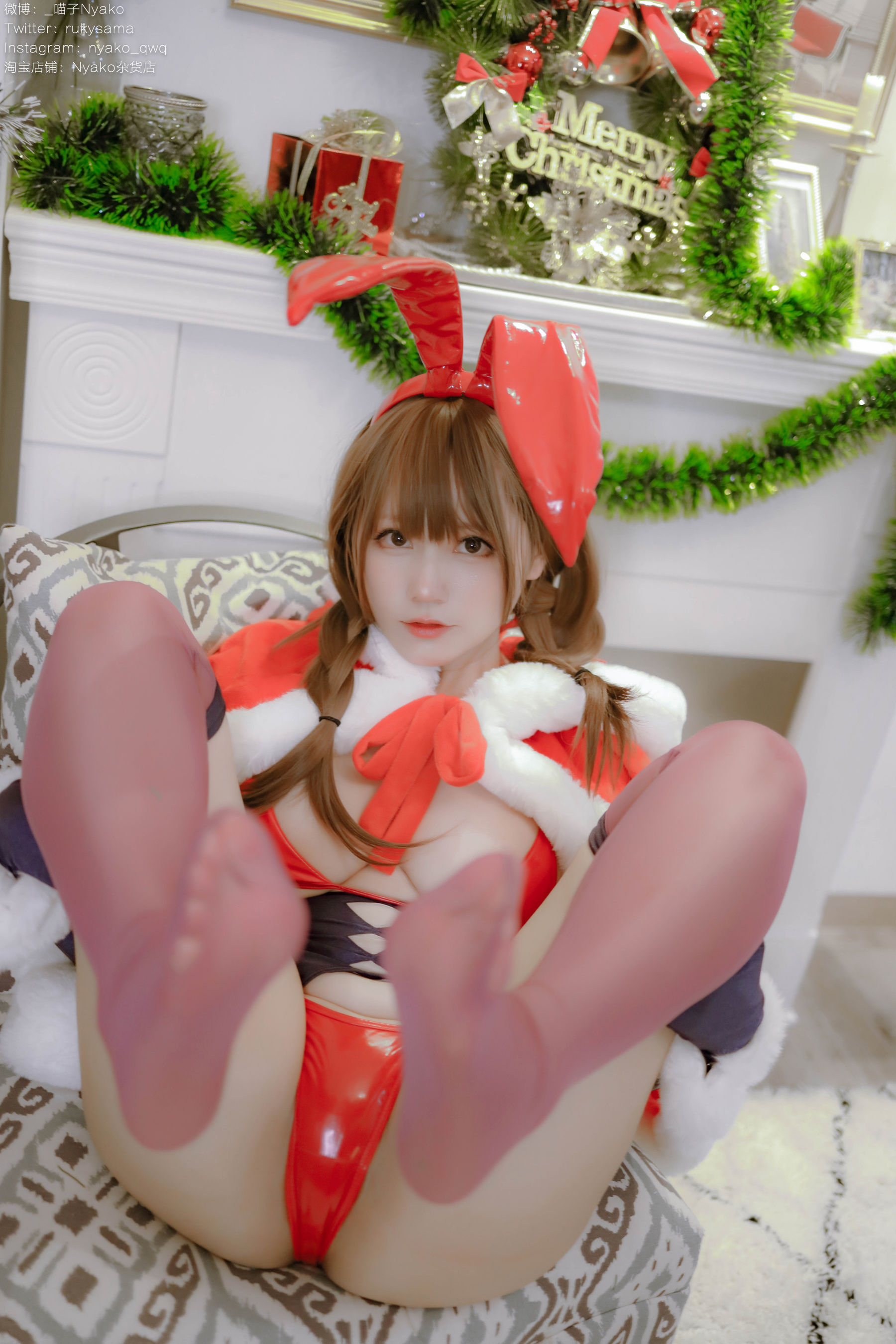 [福利COS] 萌妹子Nyako喵子 - Christmas Bunny/(155P)