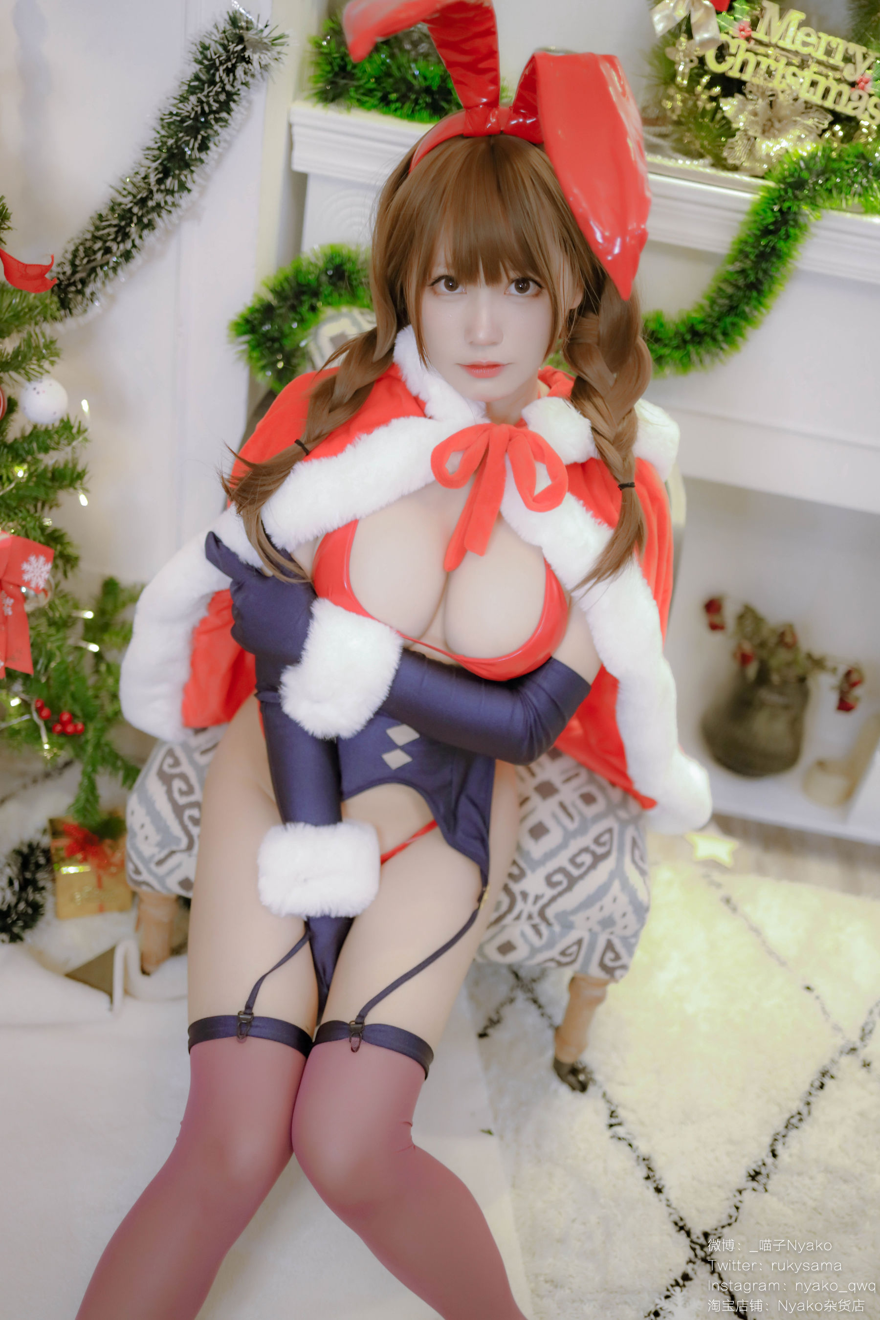[福利COS] 萌妹子Nyako喵子 - Christmas Bunny/(155P)