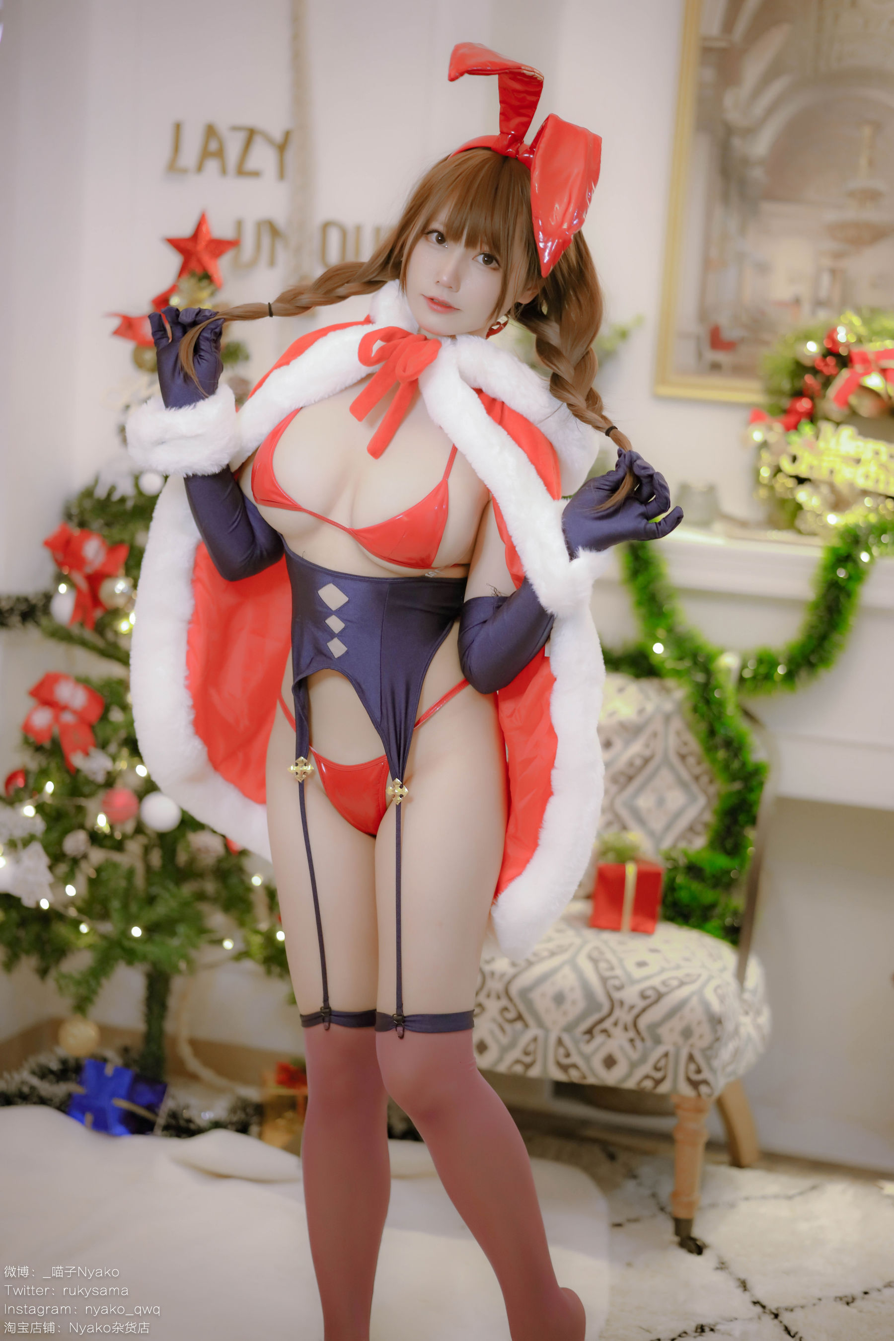 [福利COS] 萌妹子Nyako喵子 - Christmas Bunny/(155P)