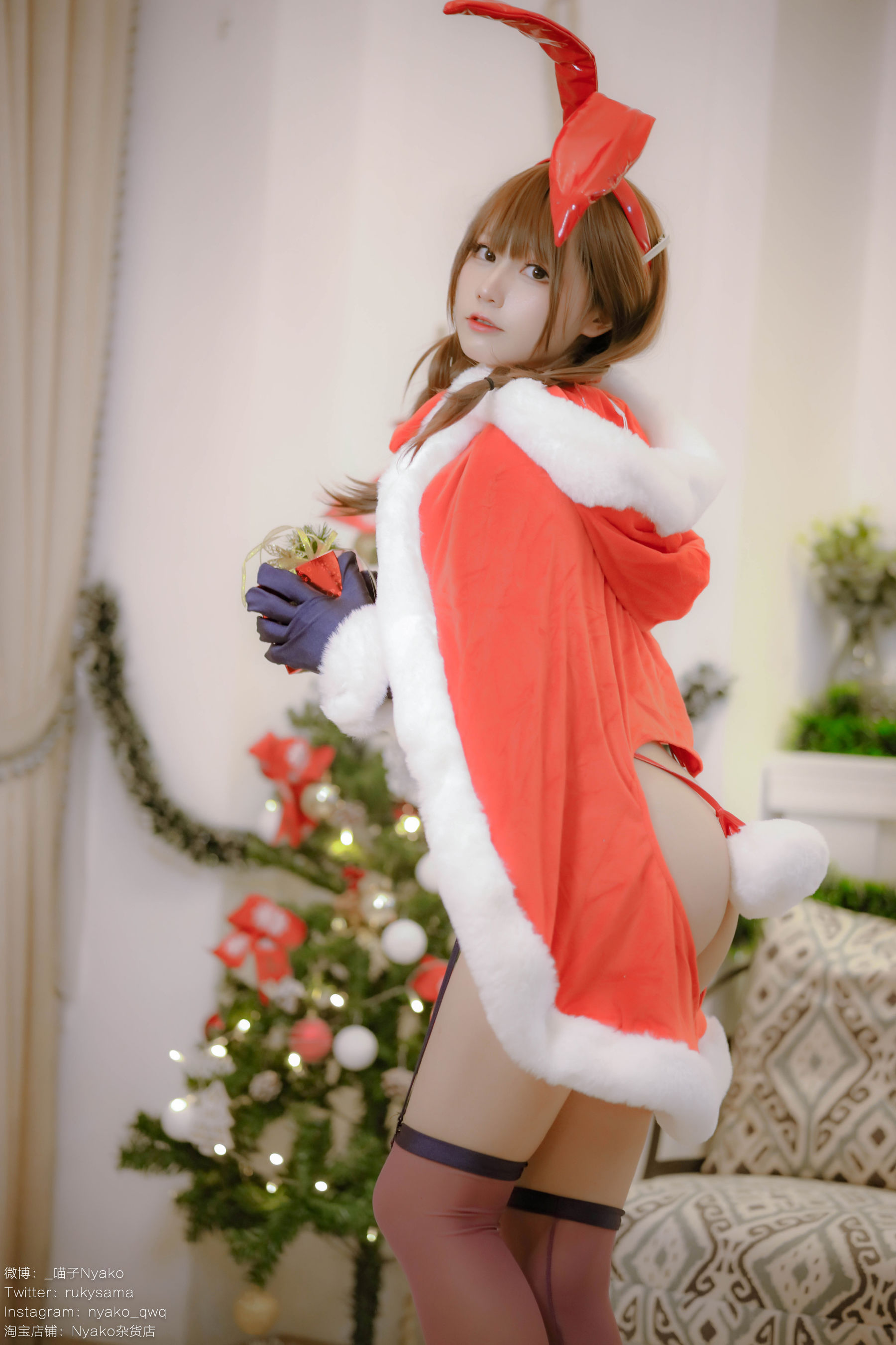 [福利COS] 萌妹子Nyako喵子 - Christmas Bunny/(155P)