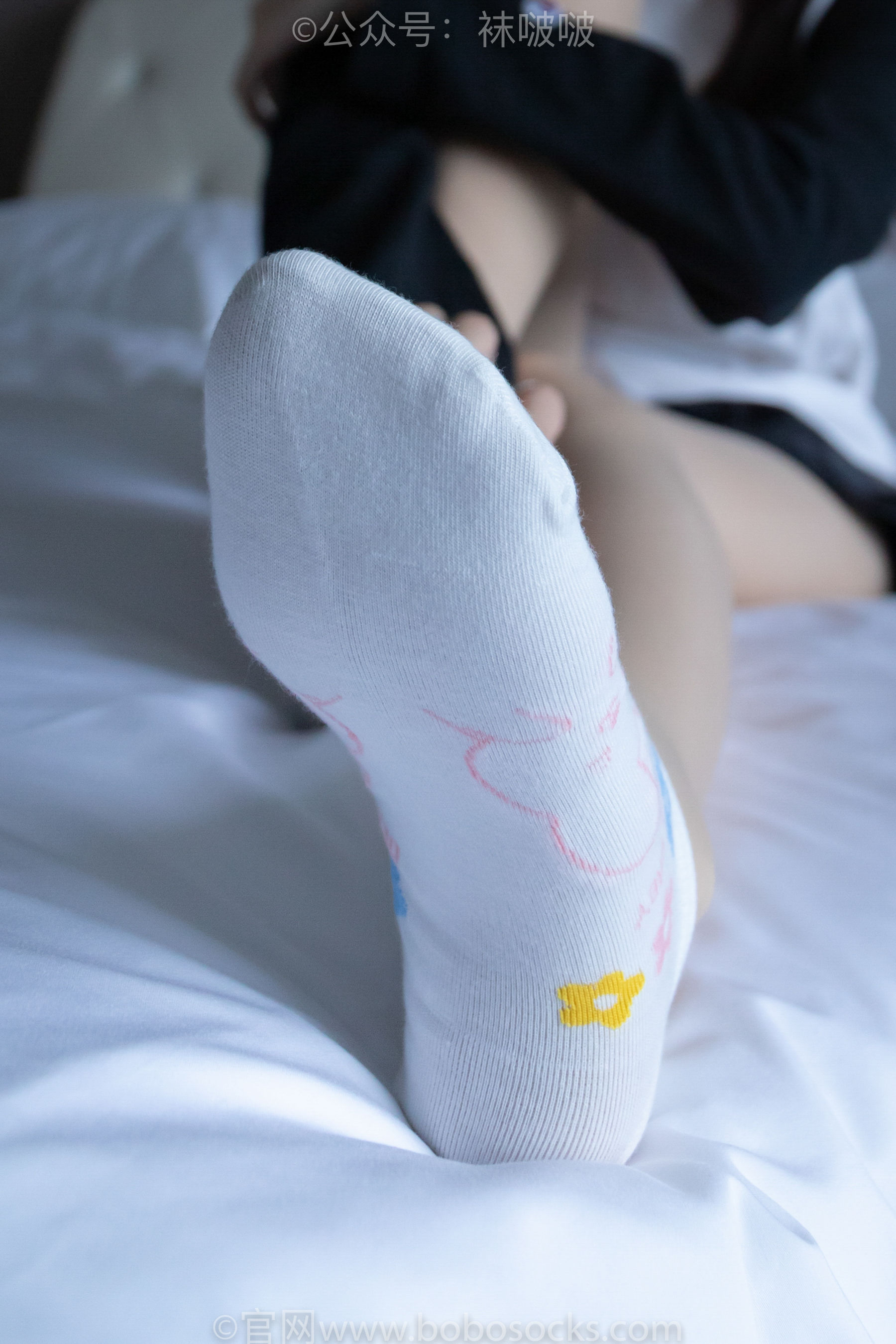 BoBoSocks袜啵啵 No.015 稚予-阿迪板鞋、白色短棉袜、肉丝/(148P)