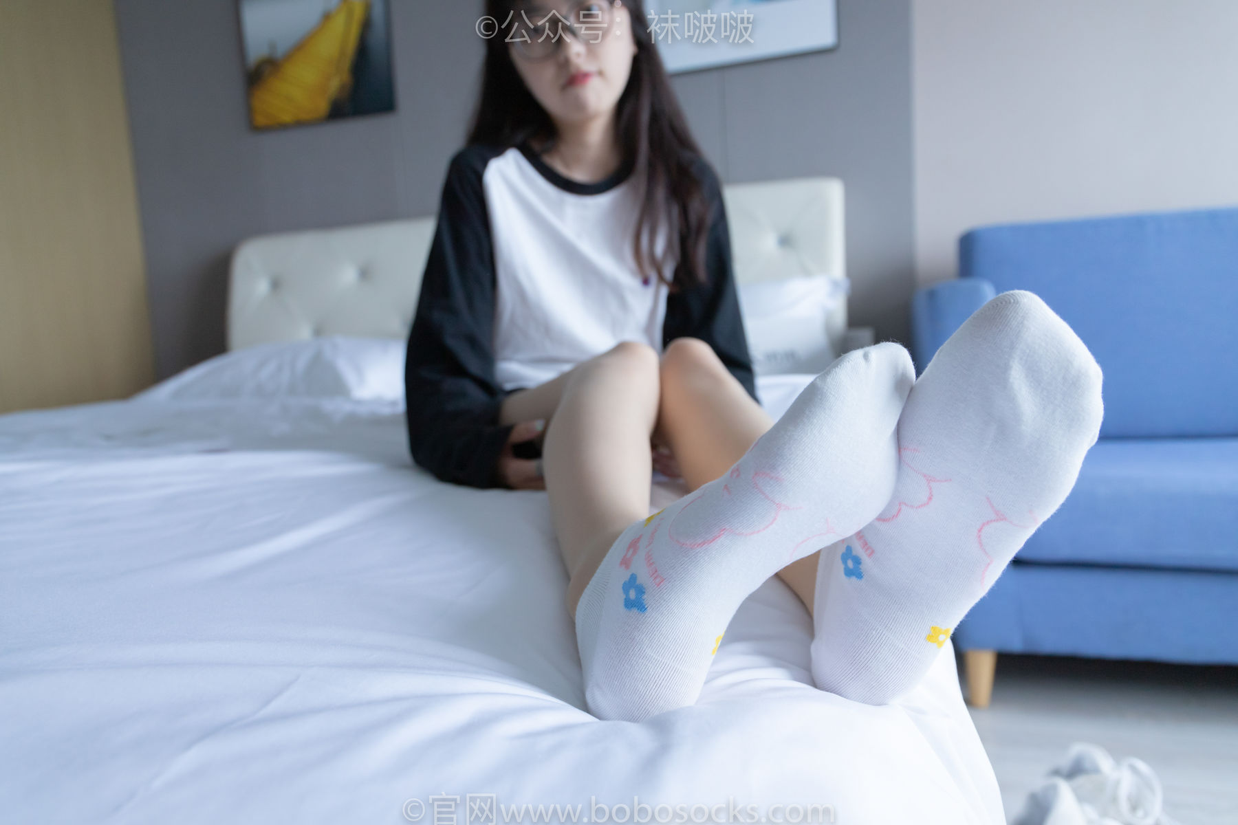 BoBoSocks袜啵啵 No.015 稚予-阿迪板鞋、白色短棉袜、肉丝/(148P)