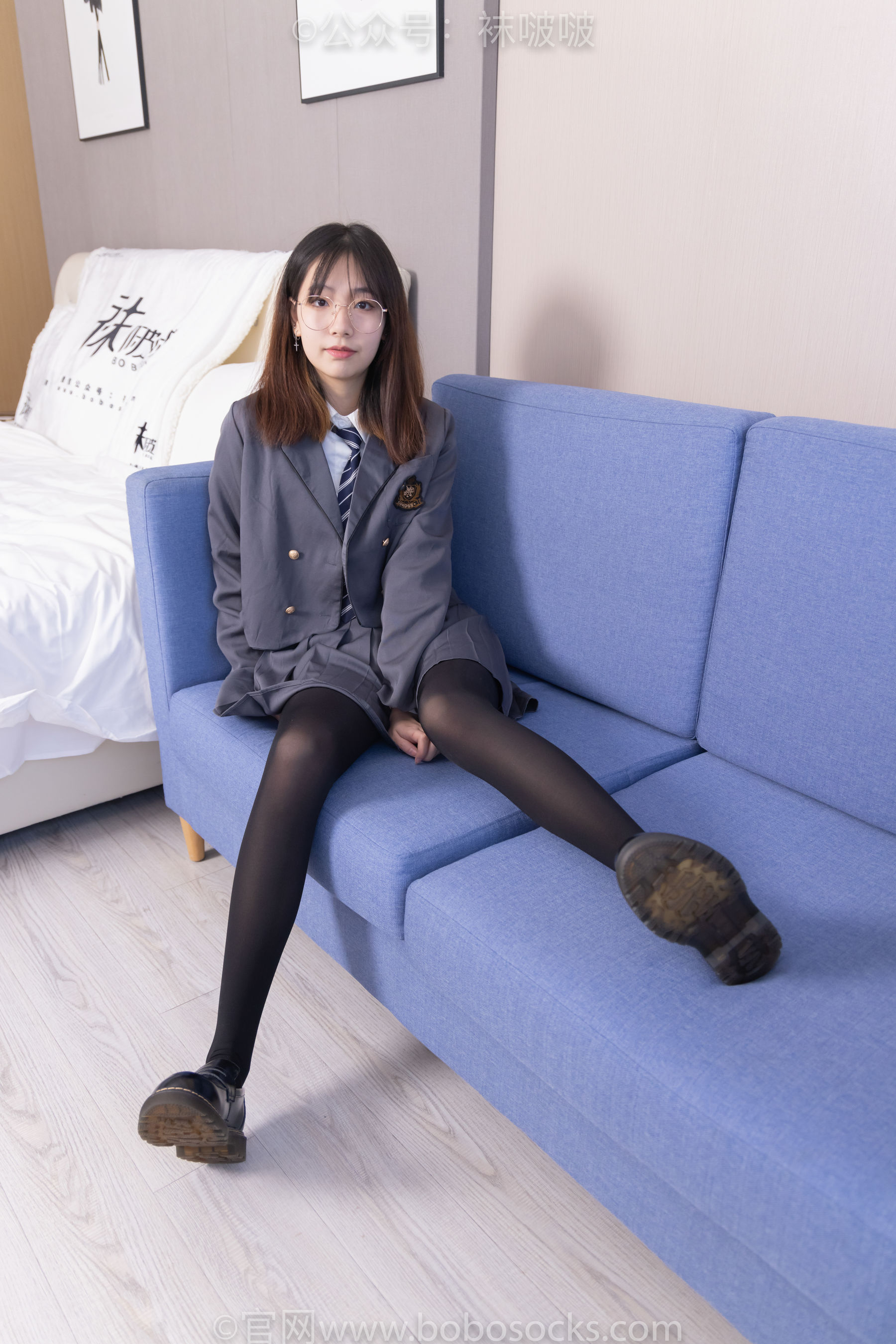 BoBoSocks袜啵啵 No.060 小甜豆-JK制服、皮鞋、厚黑丝/(131P)