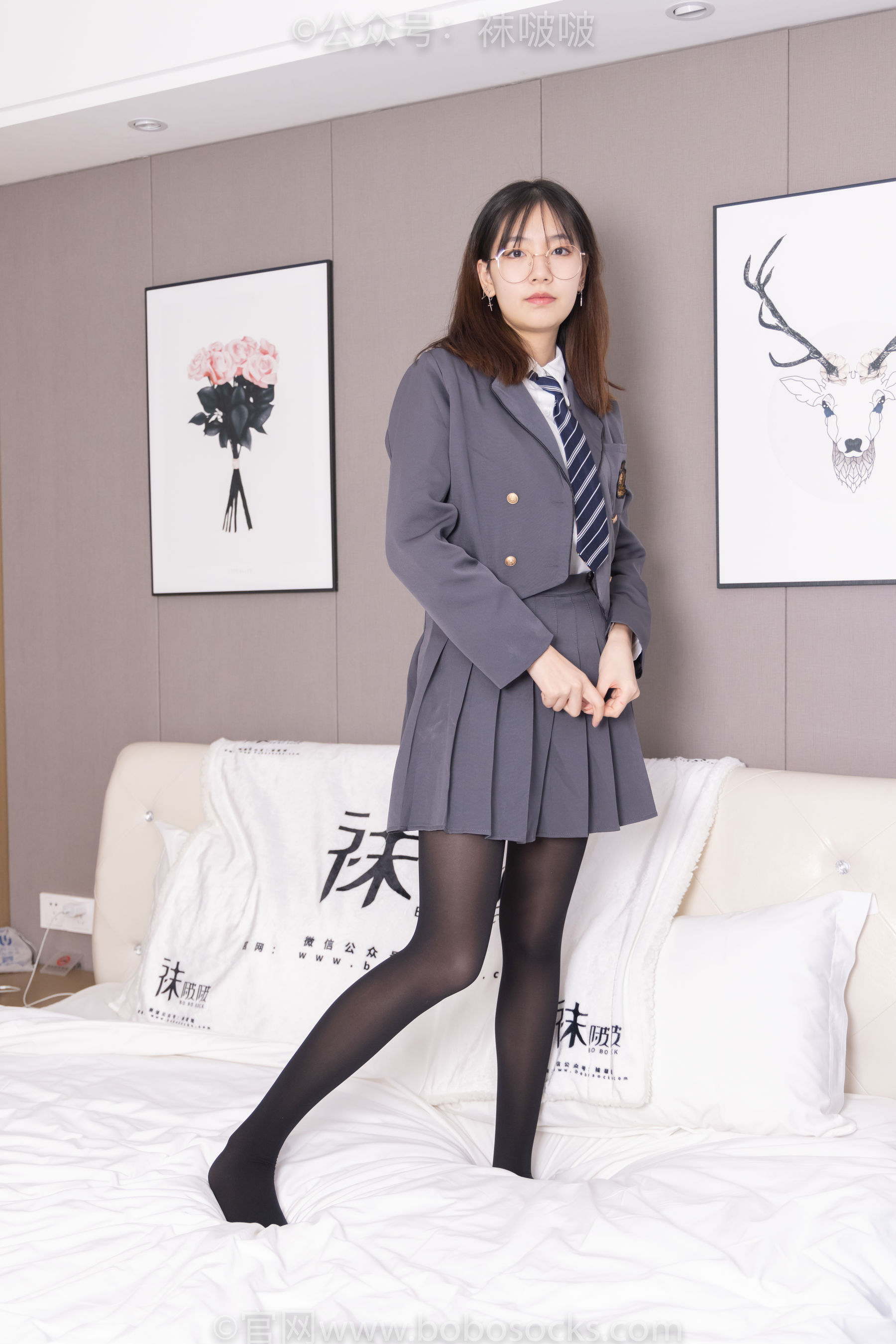 BoBoSocks袜啵啵 No.060 小甜豆-JK制服、皮鞋、厚黑丝/(131P)