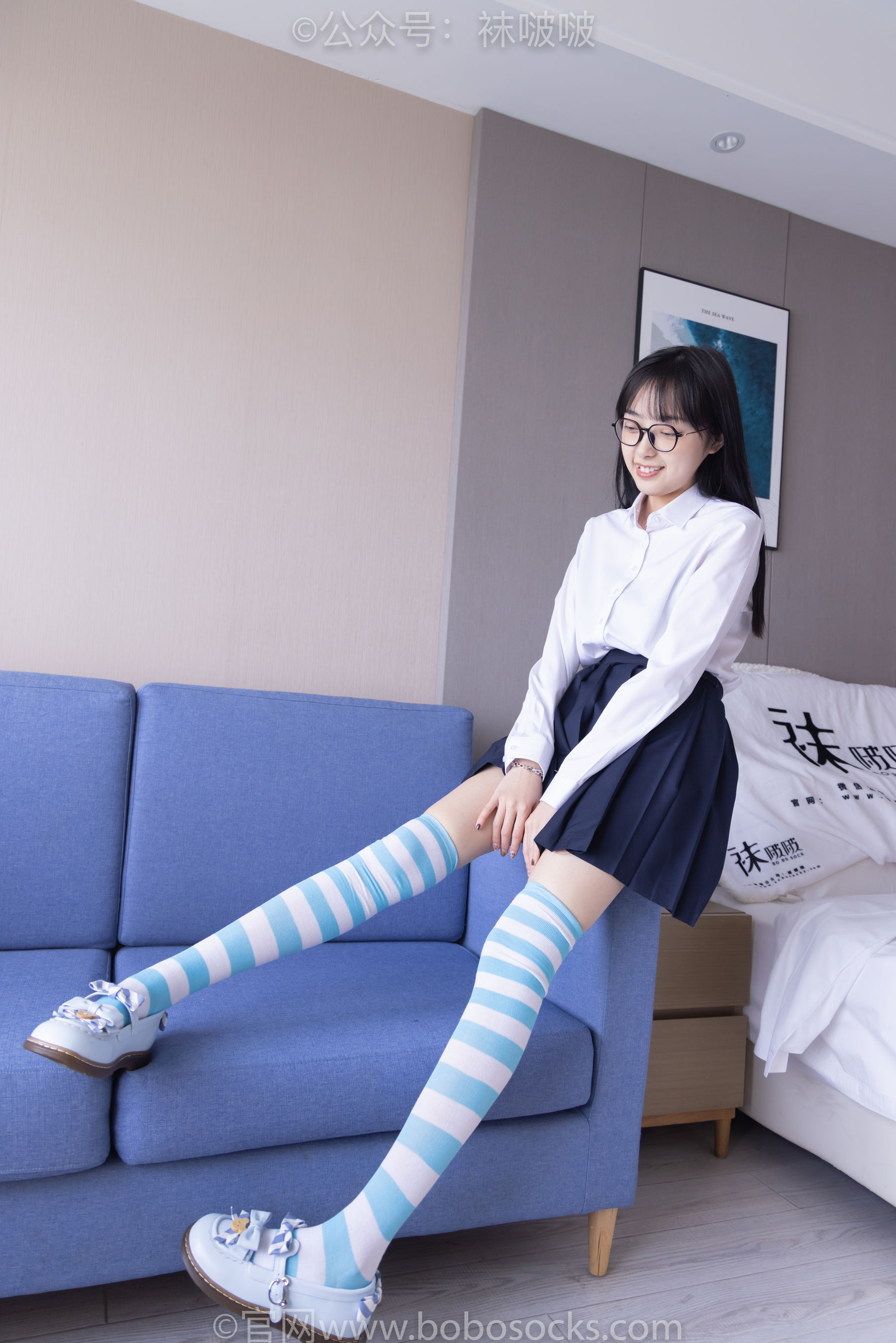 BoBoSocks袜啵啵 No.070 稚予-皮鞋、拖鞋、过膝袜、白棉袜/(148P)