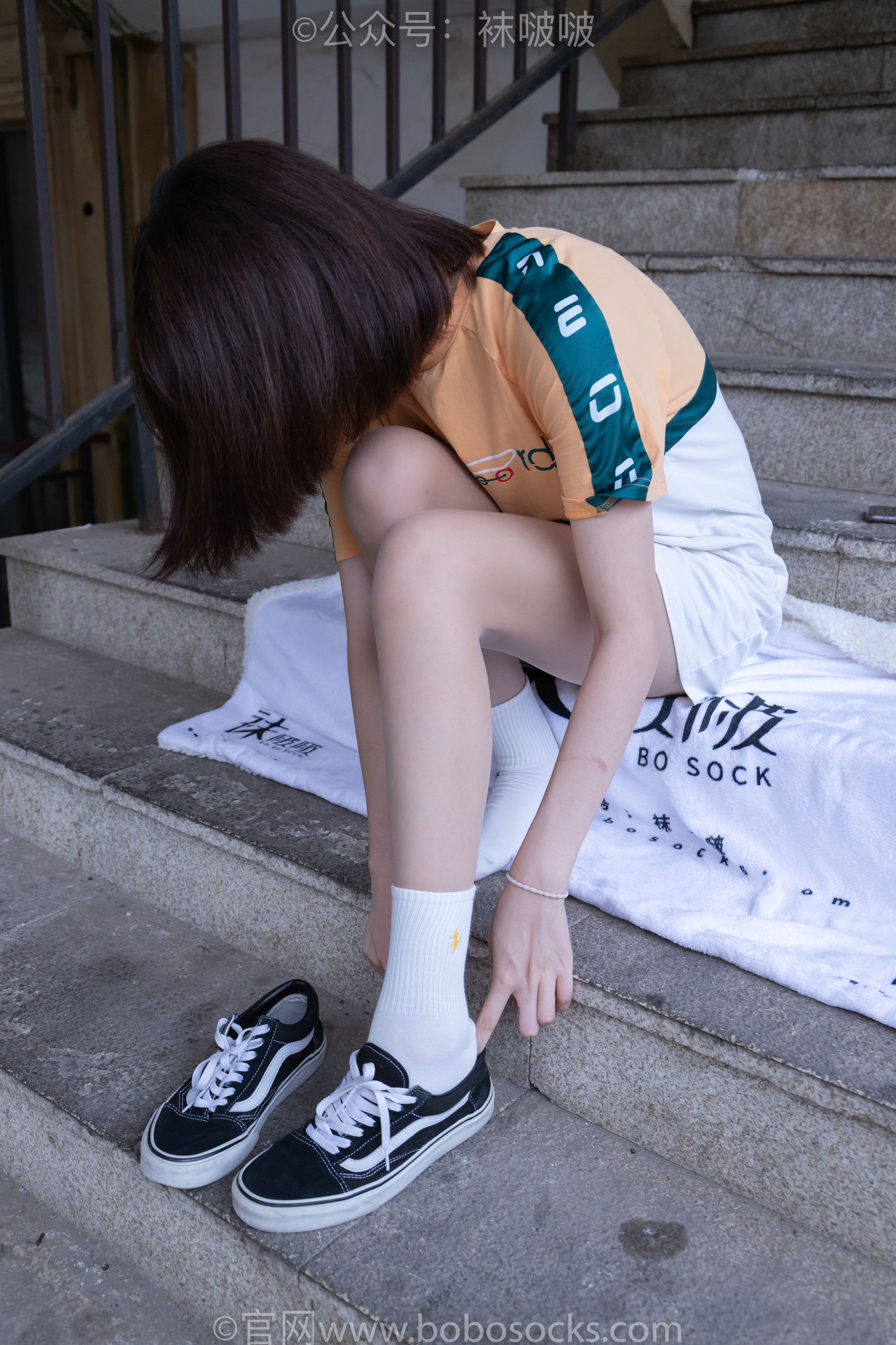 BoBoSocks袜啵啵 No.069 小甜豆-vans板鞋、白棉袜、肉丝/(135P)