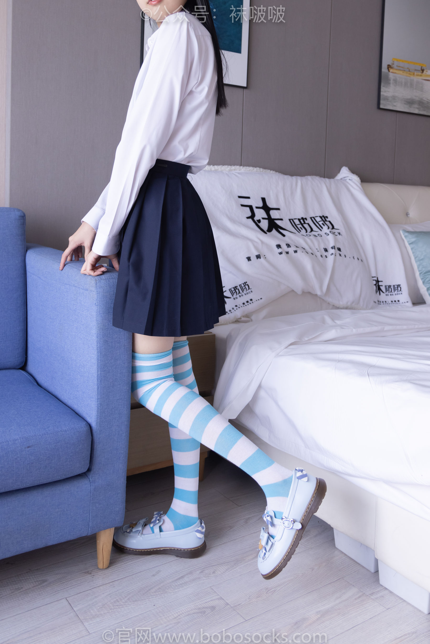 BoBoSocks袜啵啵 No.070 稚予-皮鞋、拖鞋、过膝袜、白棉袜/(148P)