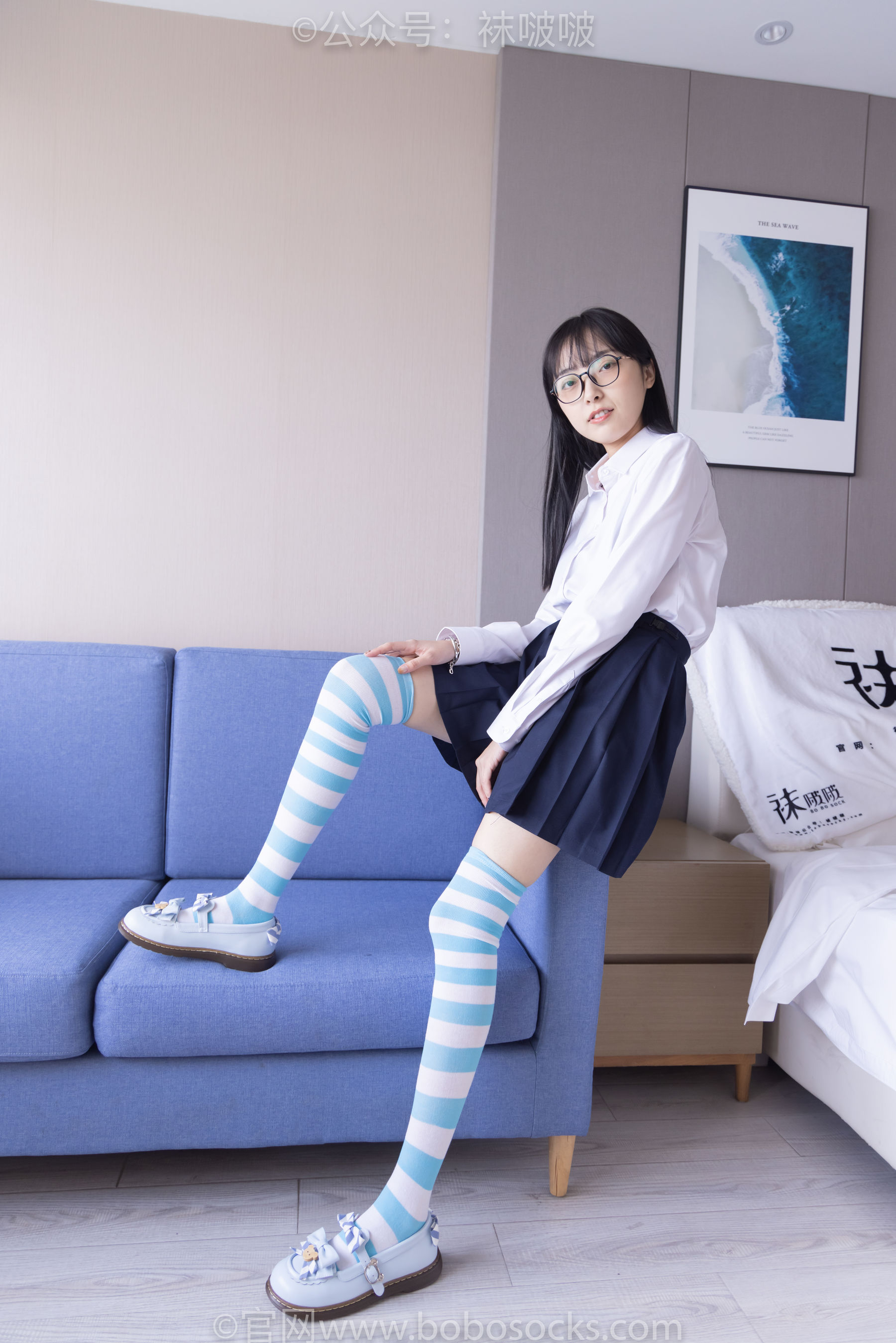 BoBoSocks袜啵啵 No.070 稚予-皮鞋、拖鞋、过膝袜、白棉袜/(148P)