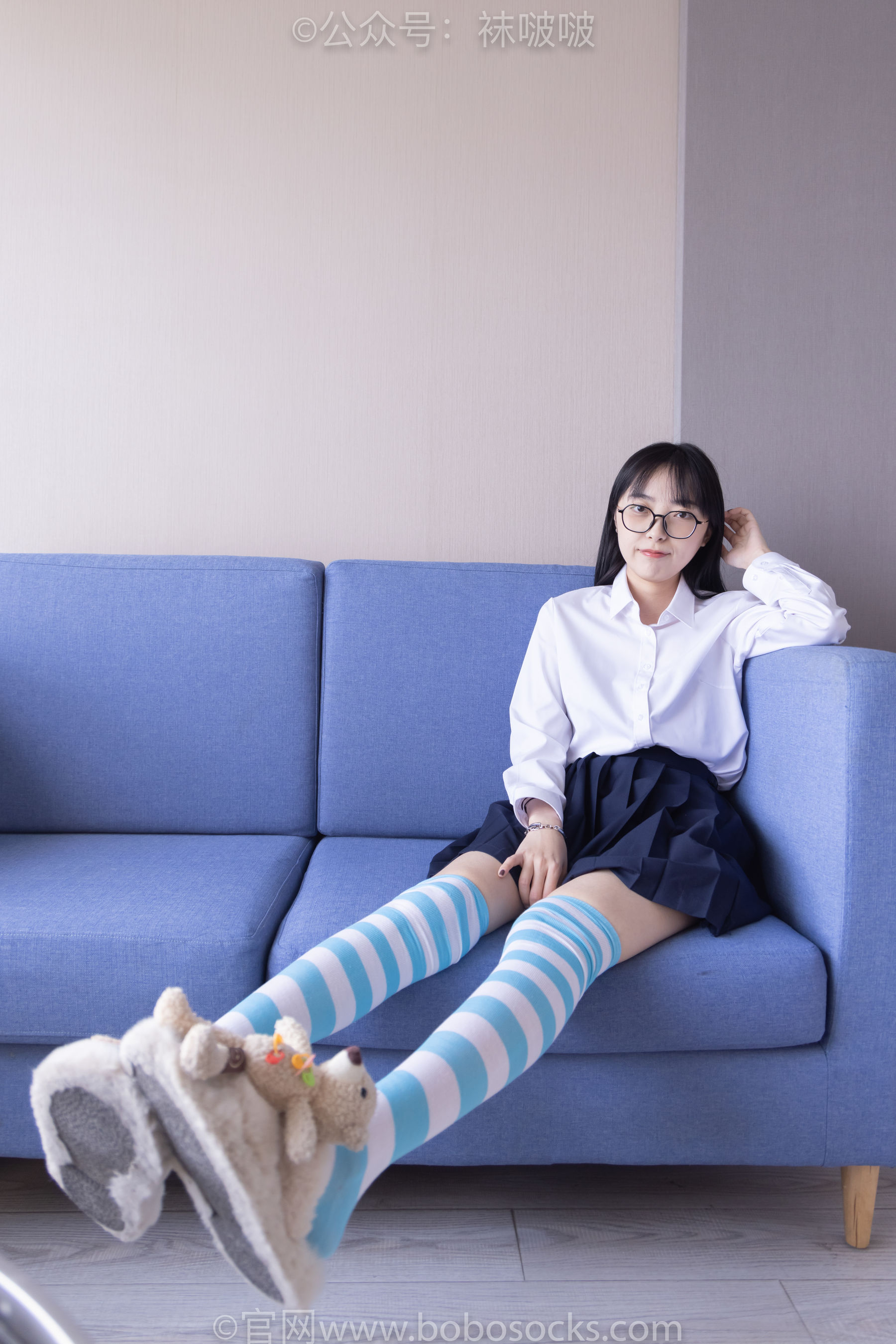 BoBoSocks袜啵啵 No.070 稚予-皮鞋、拖鞋、过膝袜、白棉袜/(148P)