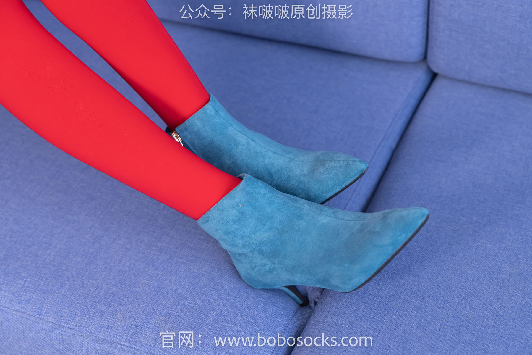 BoBoSocks袜啵啵 No.132 小甜豆-aj1板鞋、蓝色短靴、厚黑丝、厚红丝/(145P)