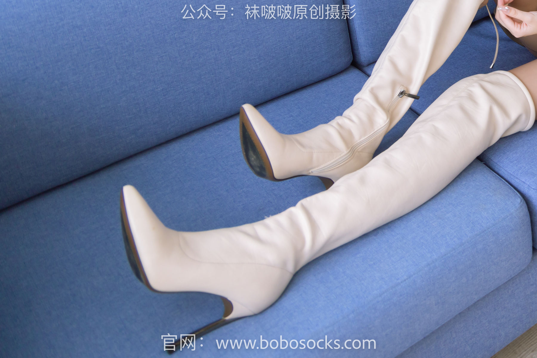 BoBoSocks袜啵啵 No.133 稚予-高跟长靴、白棉袜、咖啡丝/(140P)