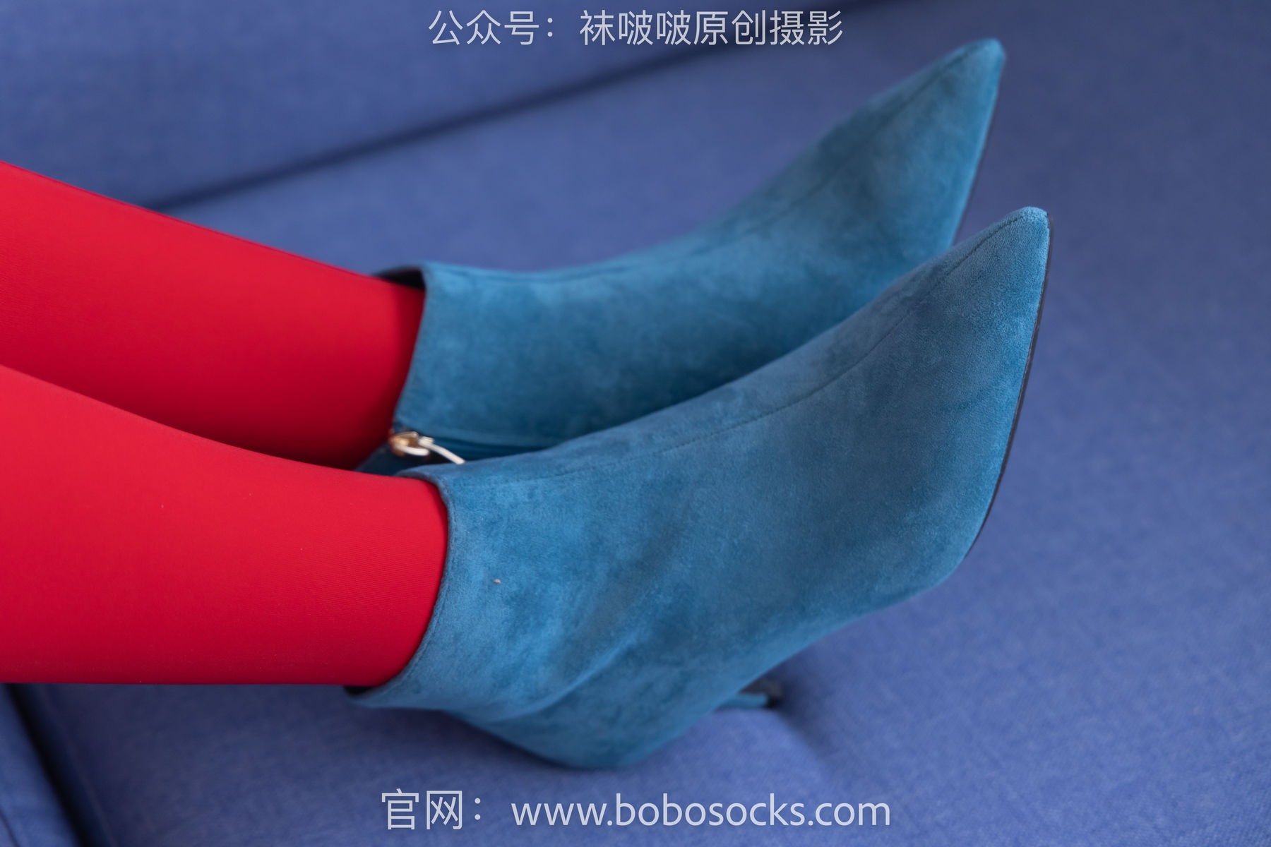 BoBoSocks袜啵啵 No.132 小甜豆-aj1板鞋、蓝色短靴、厚黑丝、厚红丝/(145P)