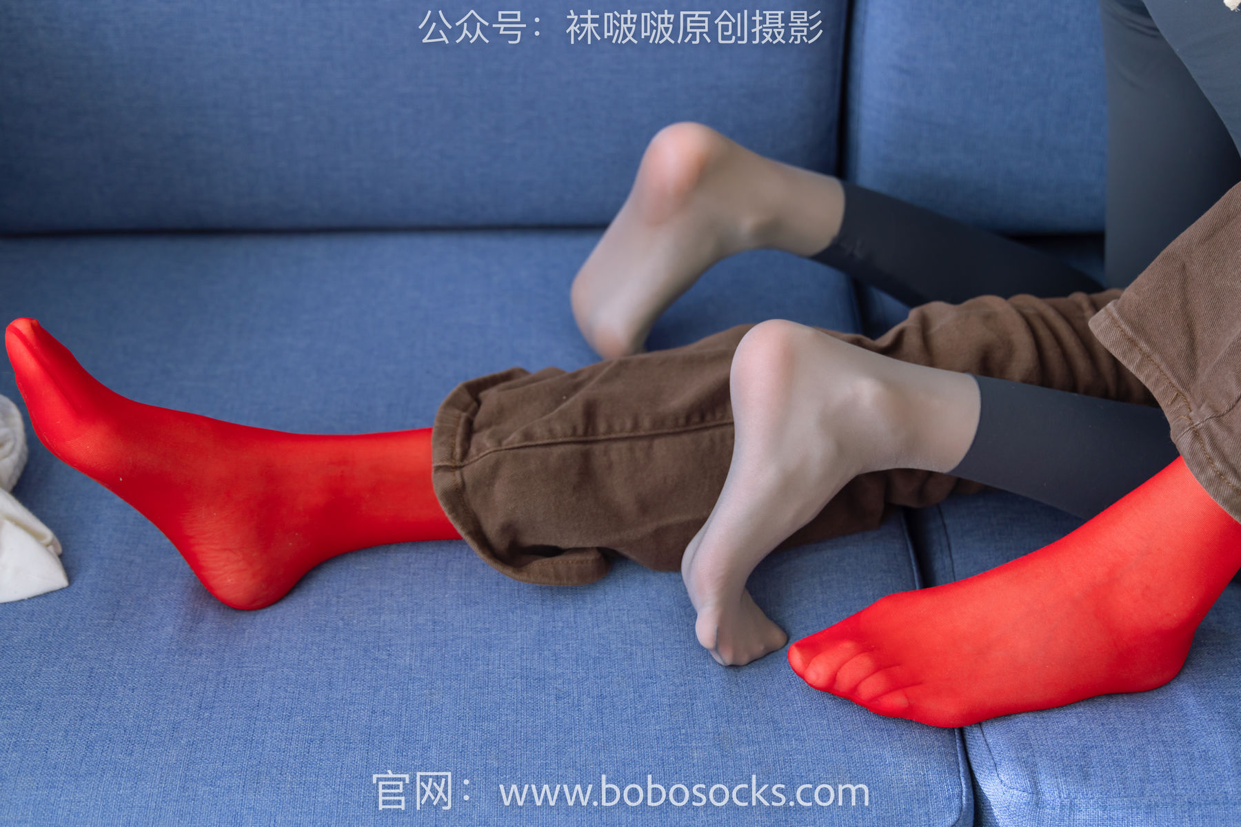 BoBoSocks袜啵啵 No.166 小甜豆稚予-板鞋、运动鞋、高跟鞋、白棉袜、蓝丝/(218P)