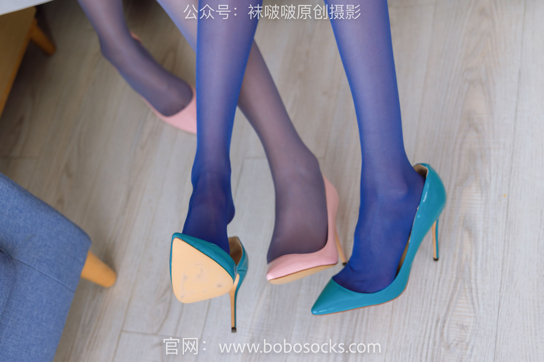 BoBoSocks袜啵啵 No.166 小甜豆稚予-板鞋、运动鞋、高跟鞋、白棉袜、蓝丝/(218P)