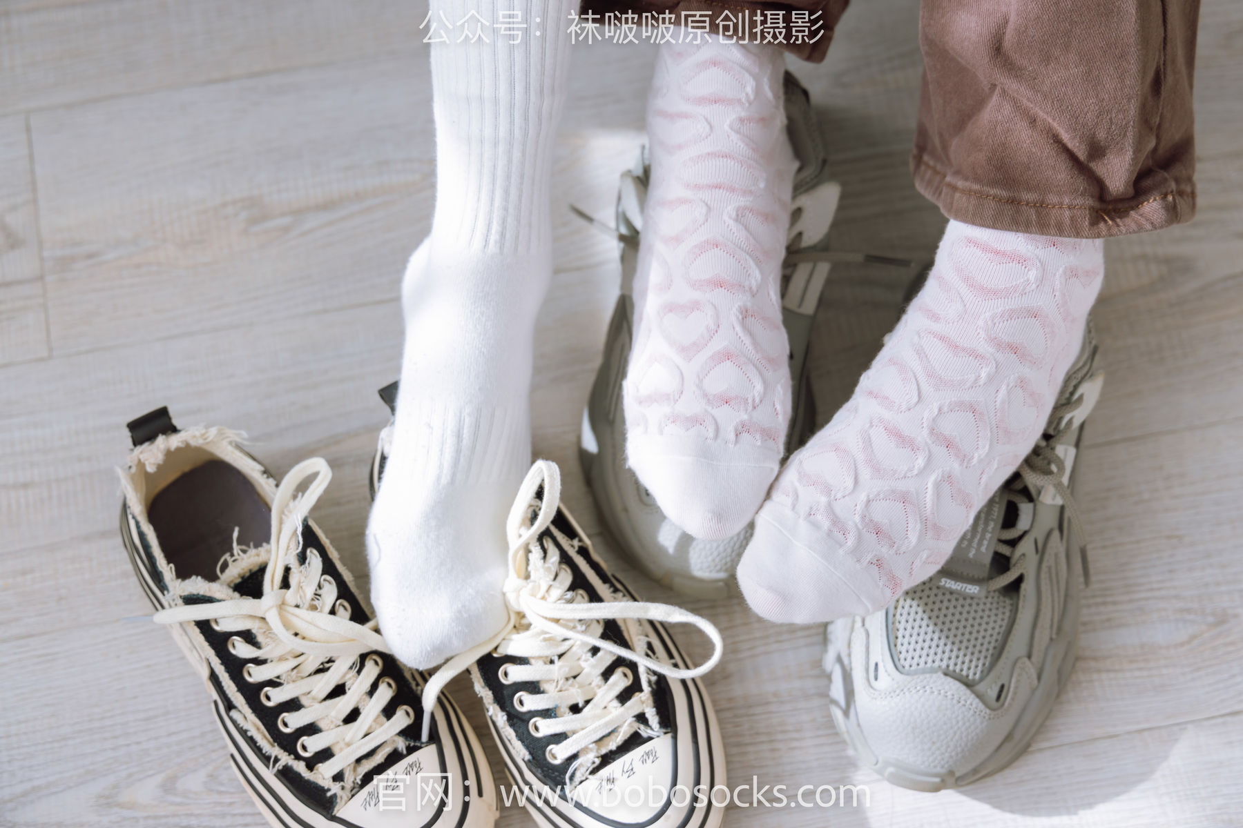 BoBoSocks袜啵啵 No.166 小甜豆稚予-板鞋、运动鞋、高跟鞋、白棉袜、蓝丝/(218P)