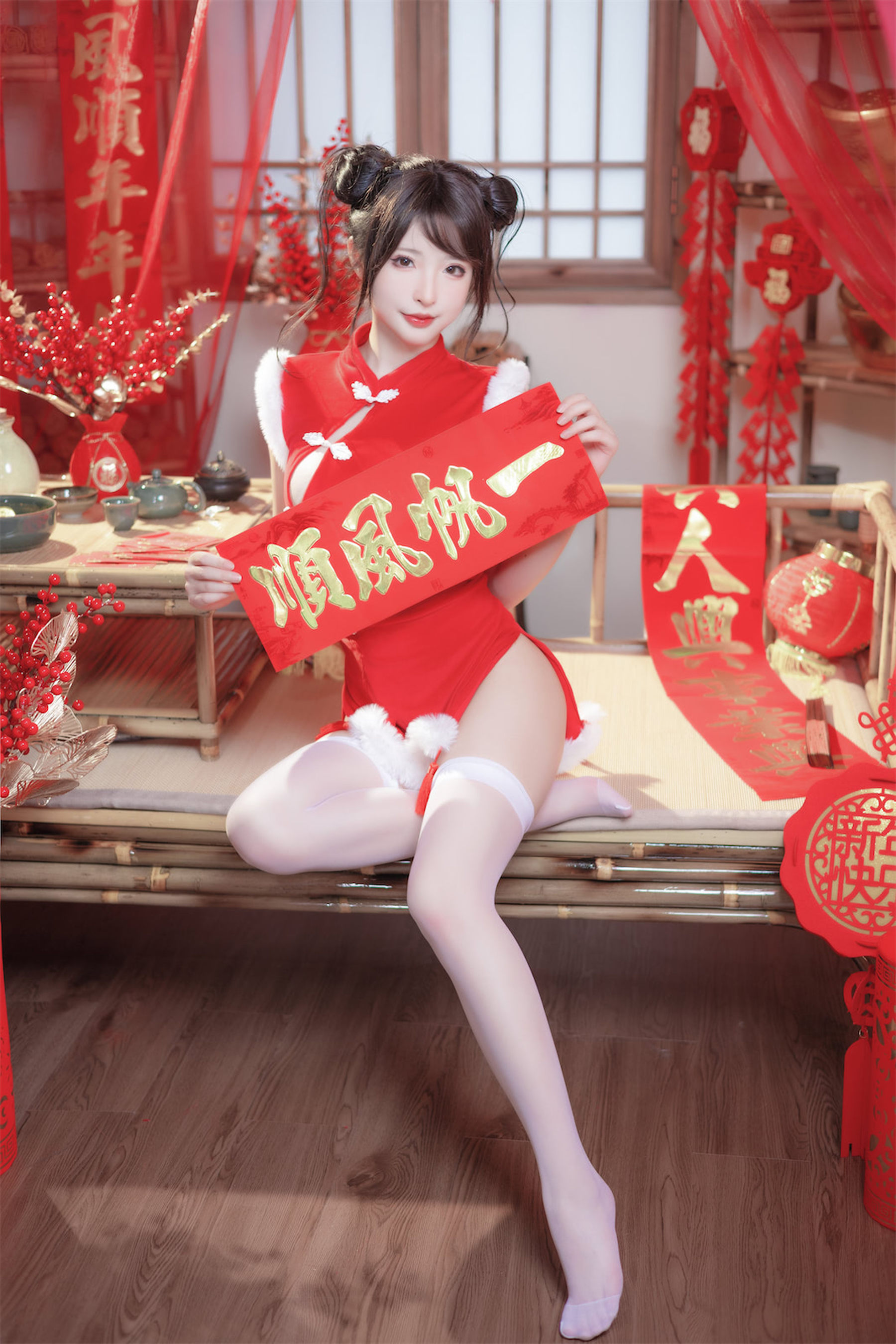 尤物清水由乃 - 2023新年旗袍/(77P)