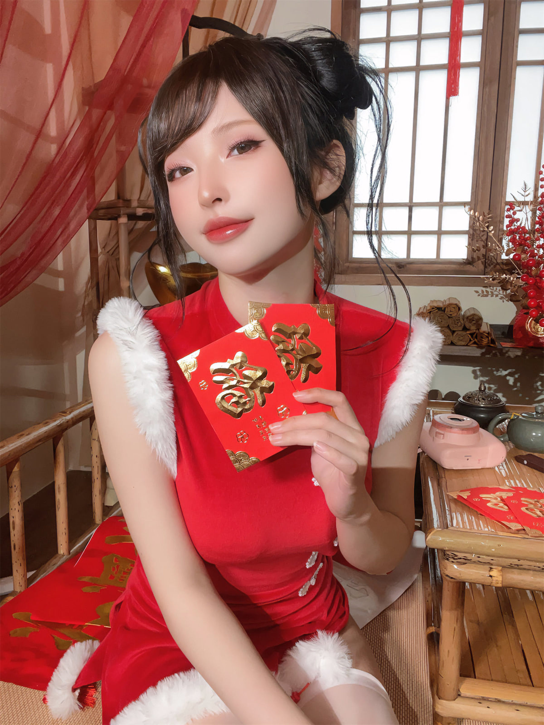 尤物清水由乃 - 2023新年旗袍/(77P)