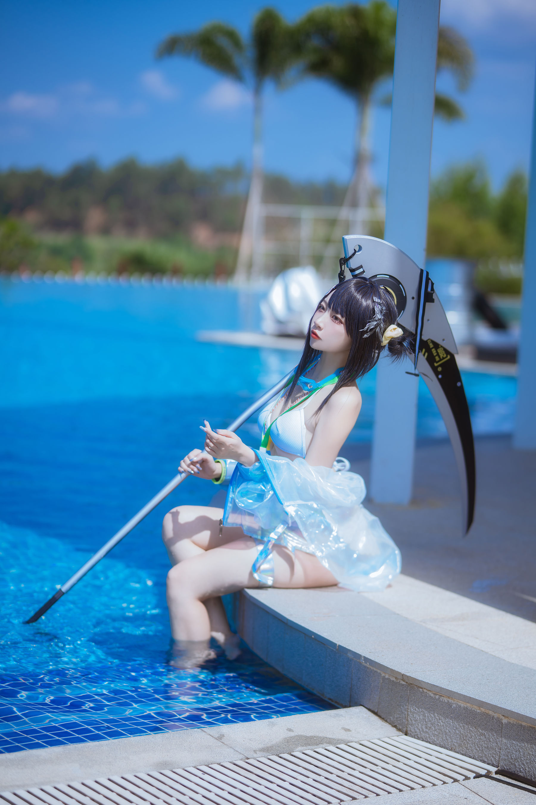 人气Coser 二佐Nisa - 泰拉夏日纪事 方舟羽毛笔泳装/(24P)