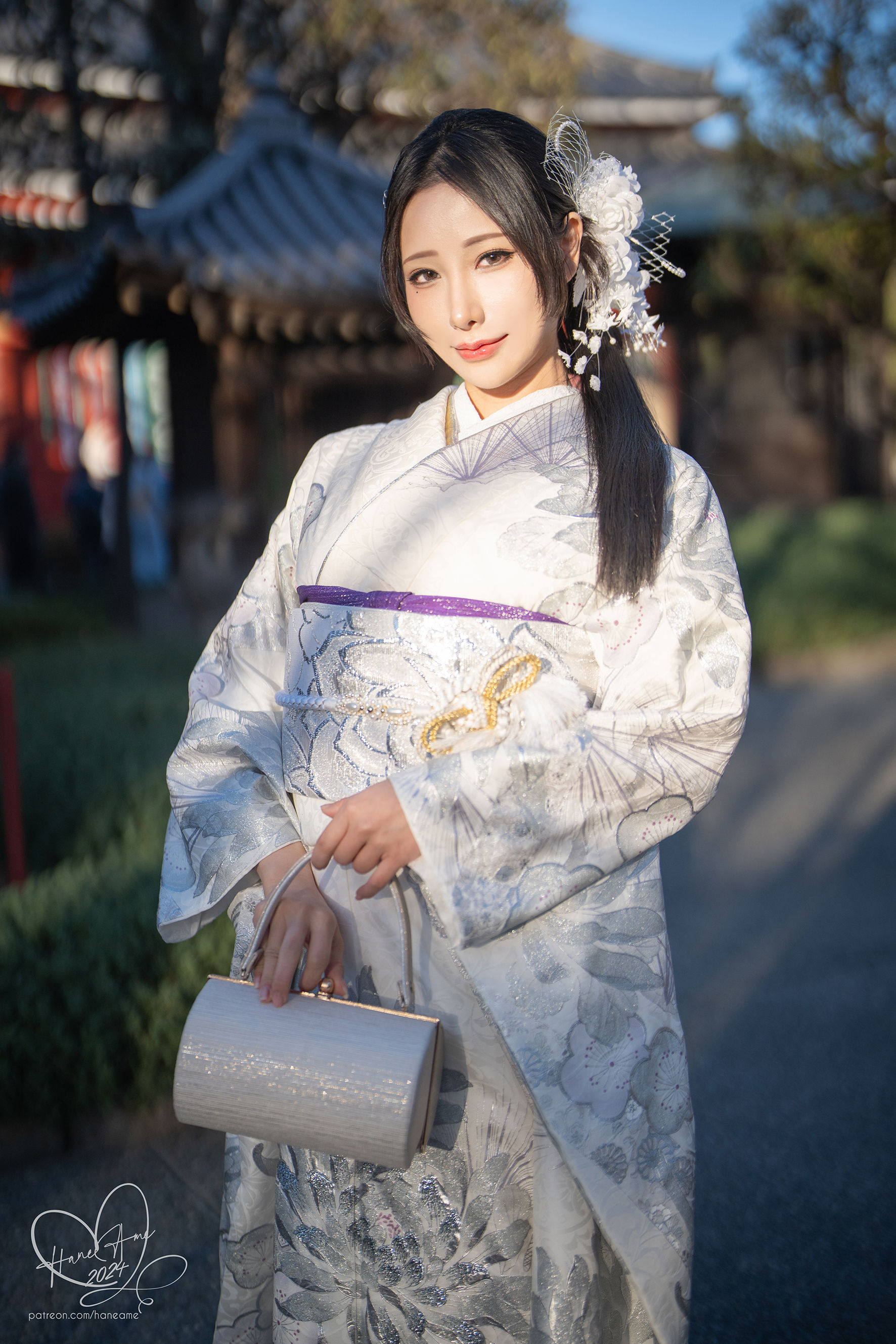 Hane Ame 雨波写真 - Original 2024 New year Silver Kimono/(30P)
