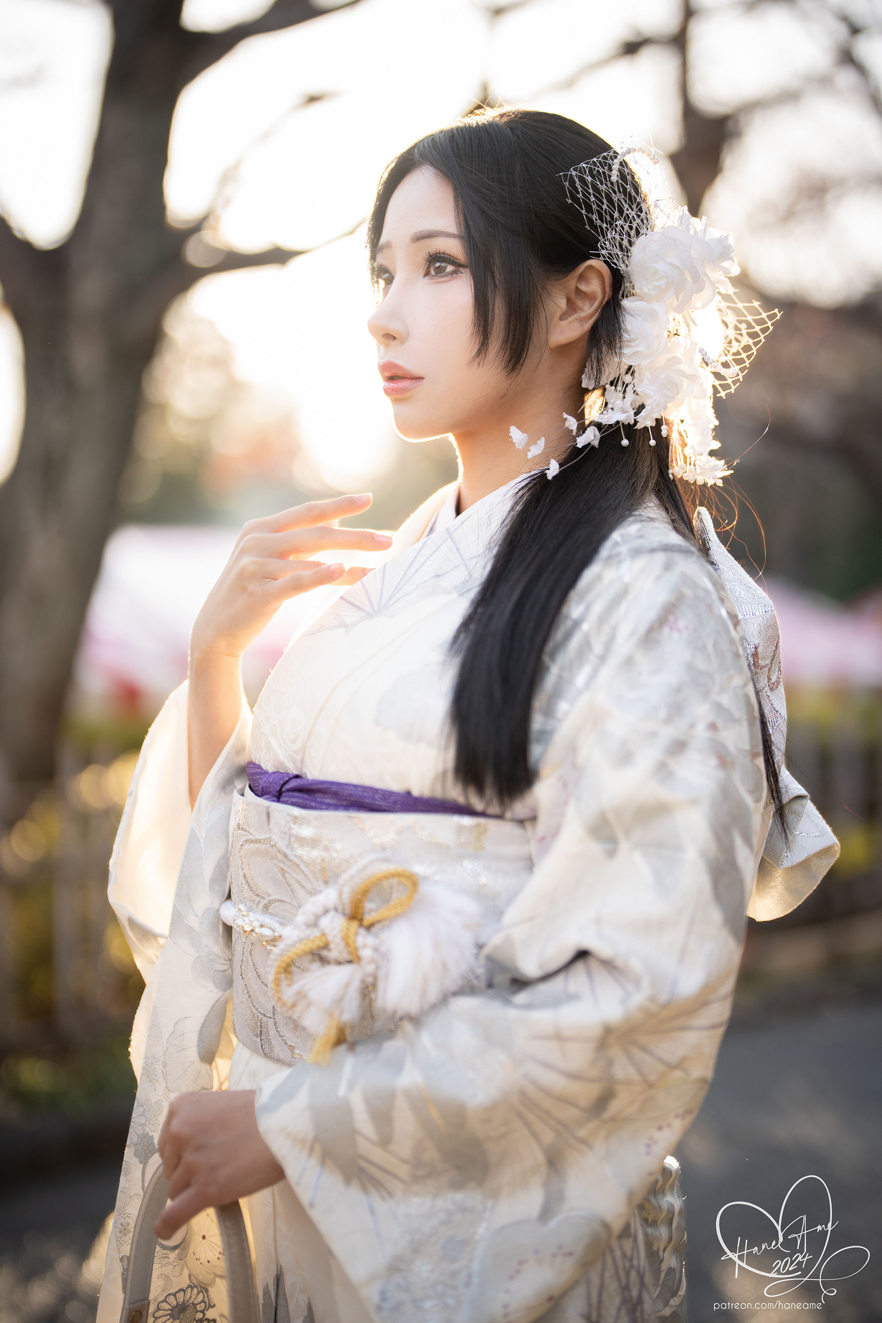 Hane Ame 雨波写真 - Original 2024 New year Silver Kimono/(30P)