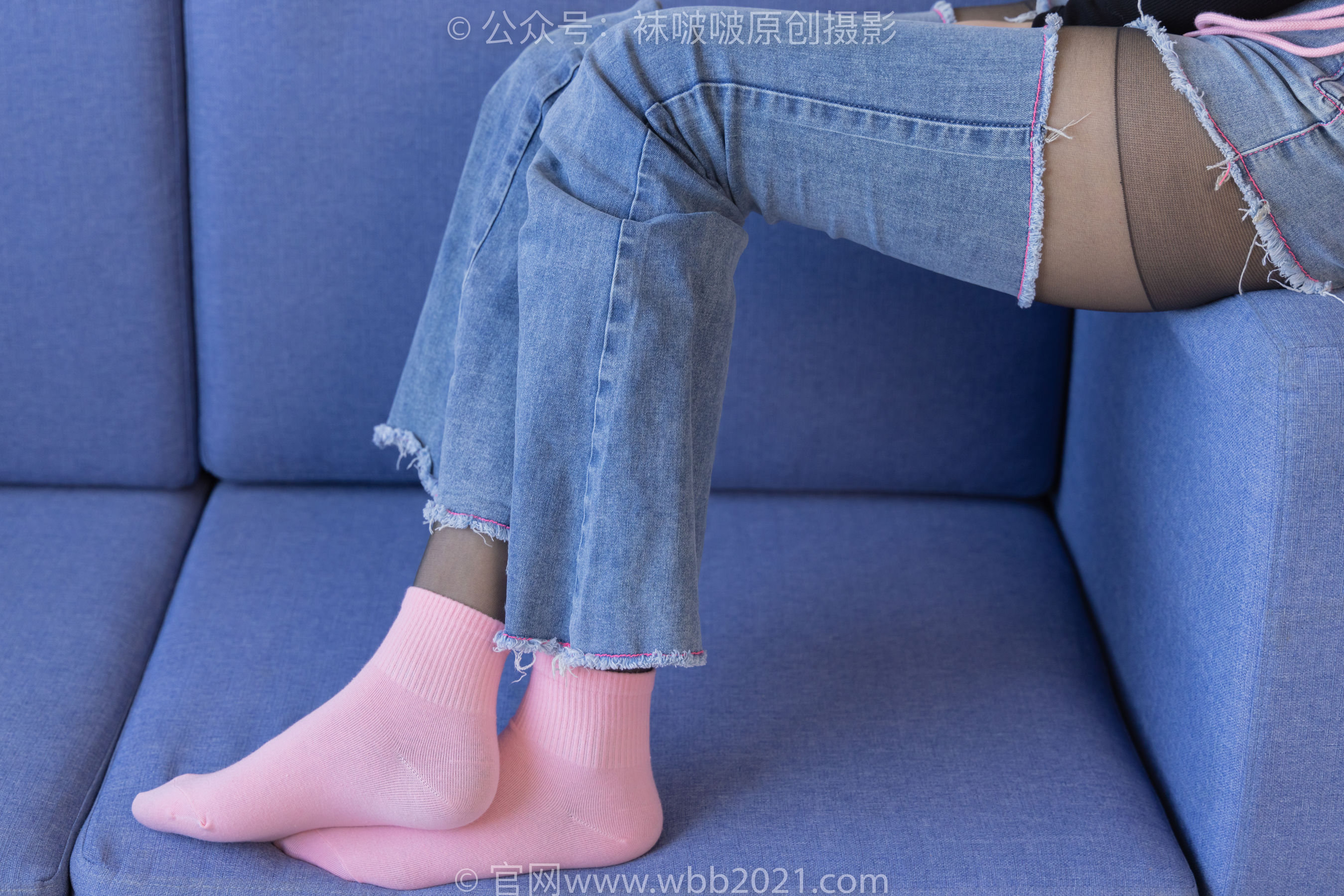 BoBoSocks袜啵啵 No.317 小甜豆 -运动鞋、可拆卸牛仔裤、粉色棉袜、黑丝、裤里丝/(140P)